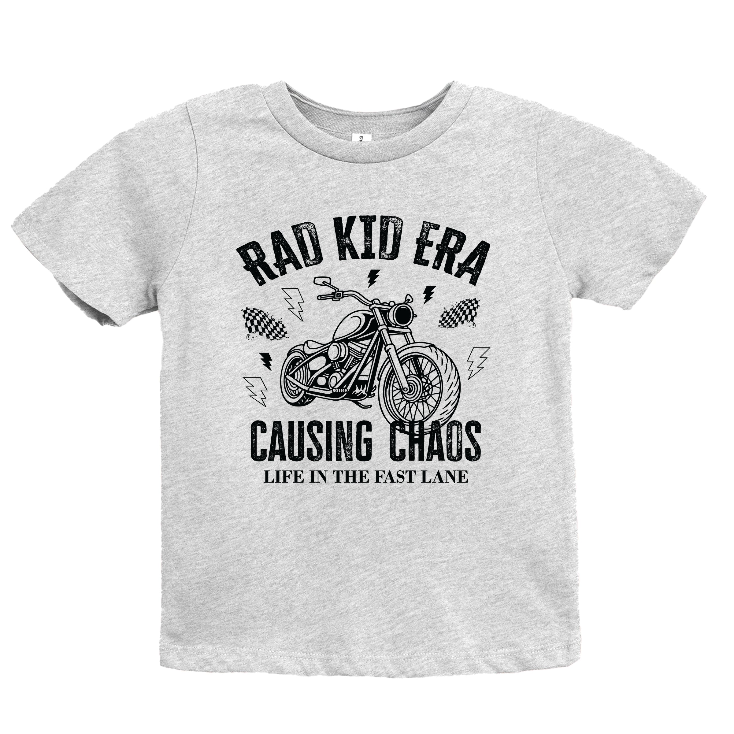 Rad Kid Era Causing Chaos - Youth Short Sleeve Graphic T-Shirt and Toddler Short Sleeve Graphic T-Shirt