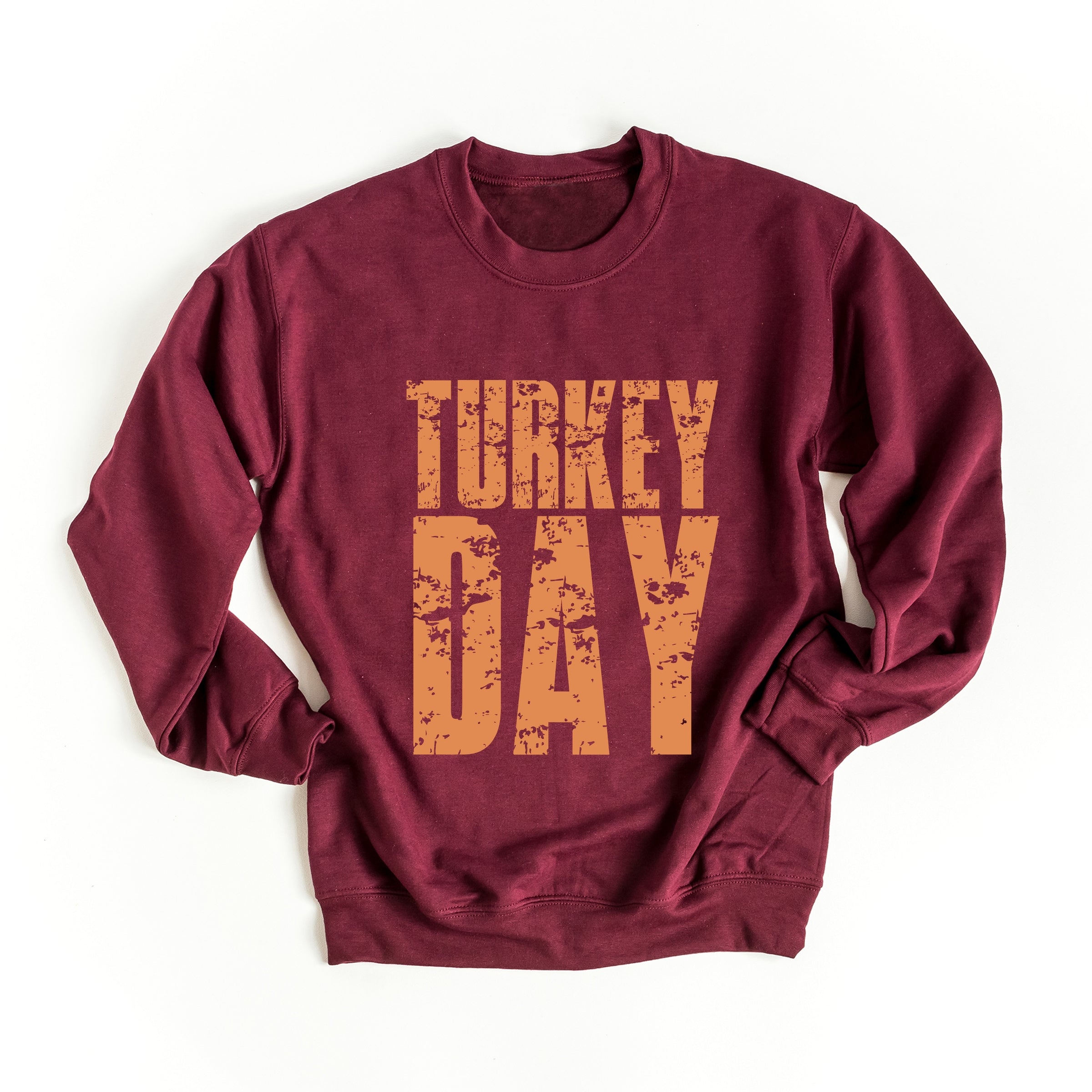 Turkey Day Block Distressed - Women's Graphic Sweatshirt