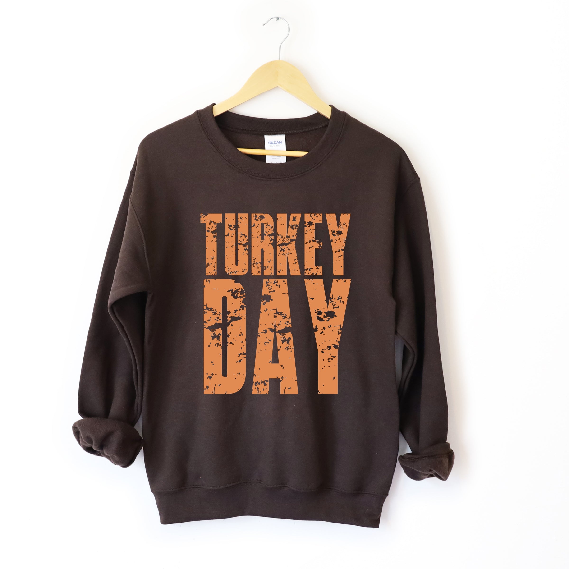 Turkey Day Block Distressed - Women's Graphic Sweatshirt
