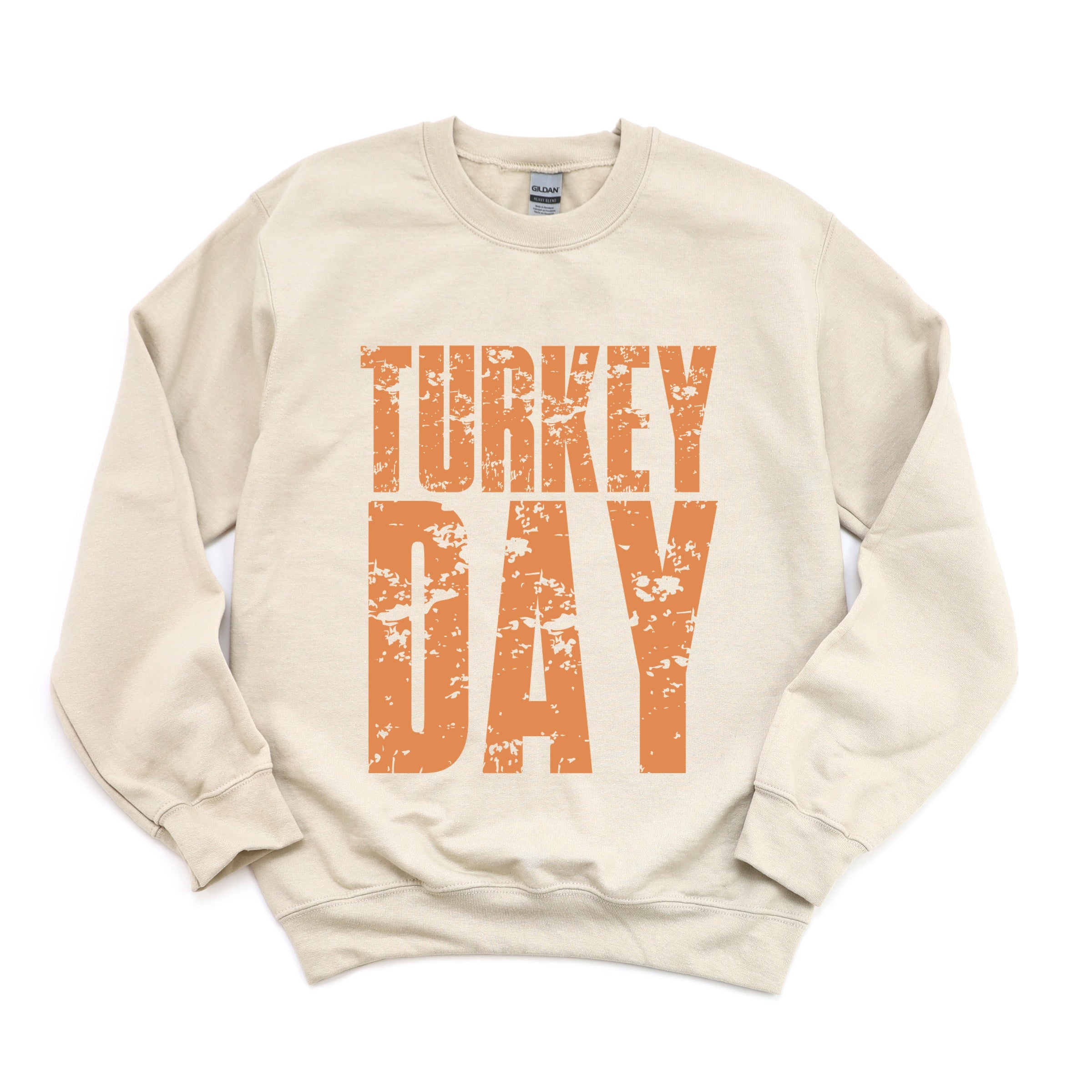 Turkey Day Block Distressed - Women's Graphic Sweatshirt