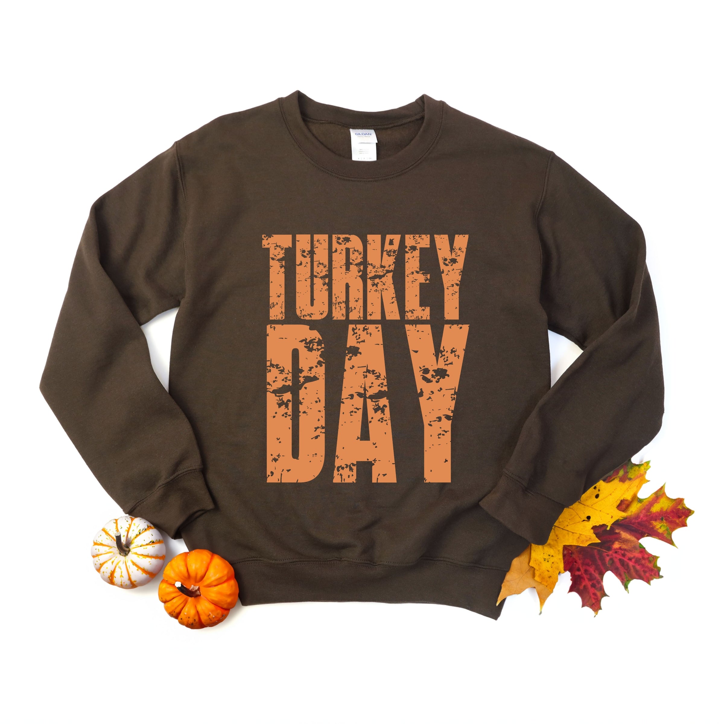 Turkey Day Block Distressed - Women's Graphic Sweatshirt