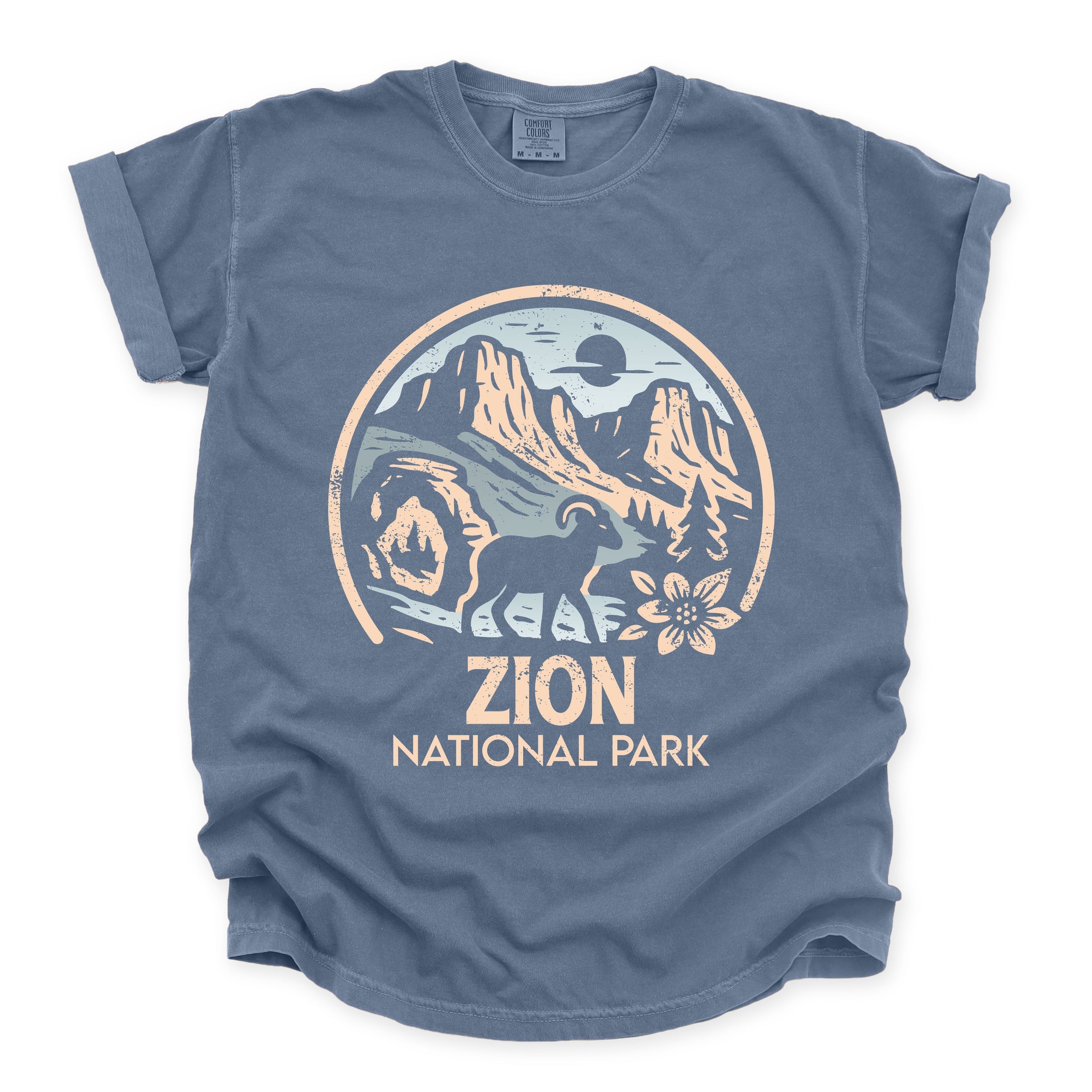 Zion National Park Two-Toned Circle - Women's Garment Dyed Graphic T-Shirt