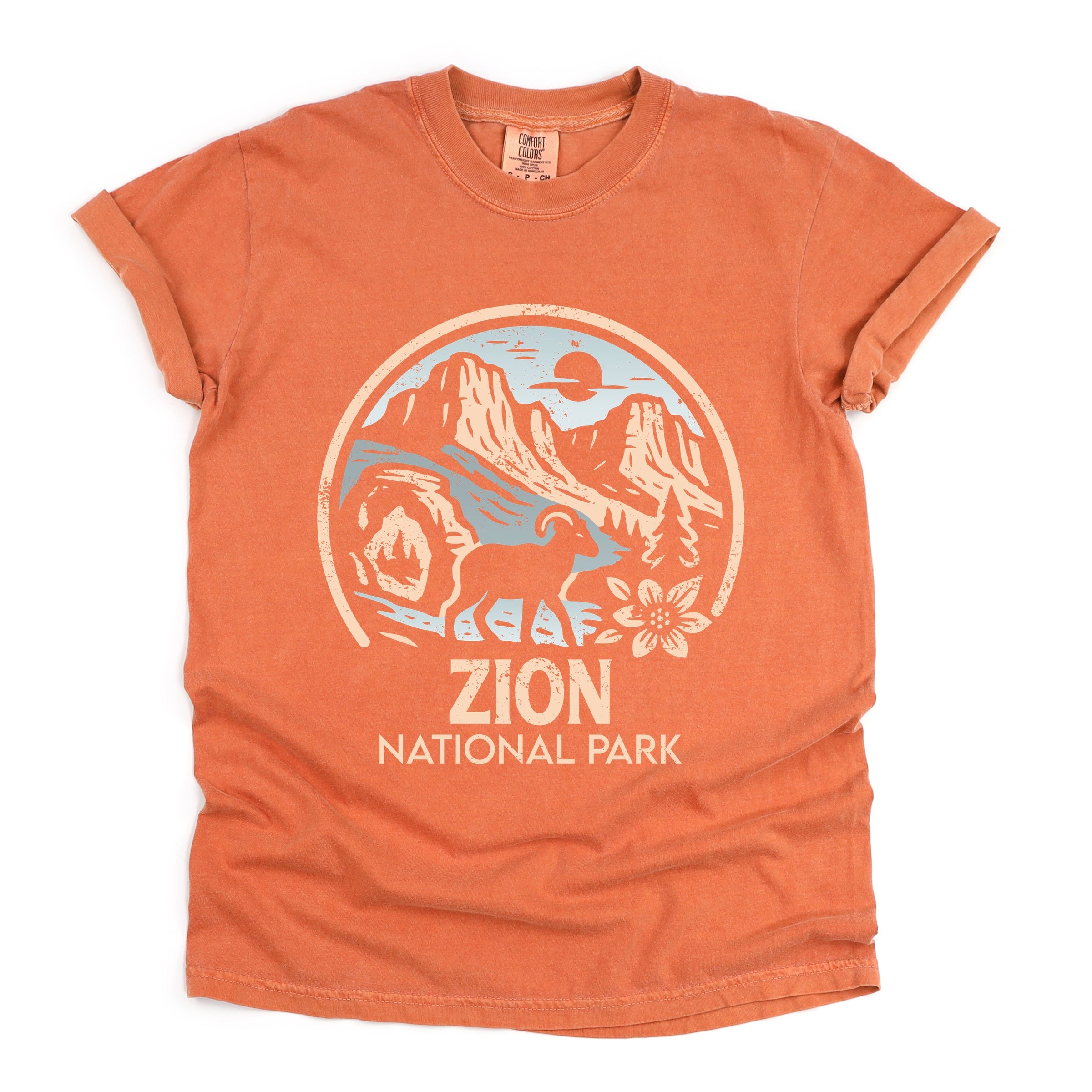 Zion National Park Two-Toned Circle - Women's Garment Dyed Graphic T-Shirt