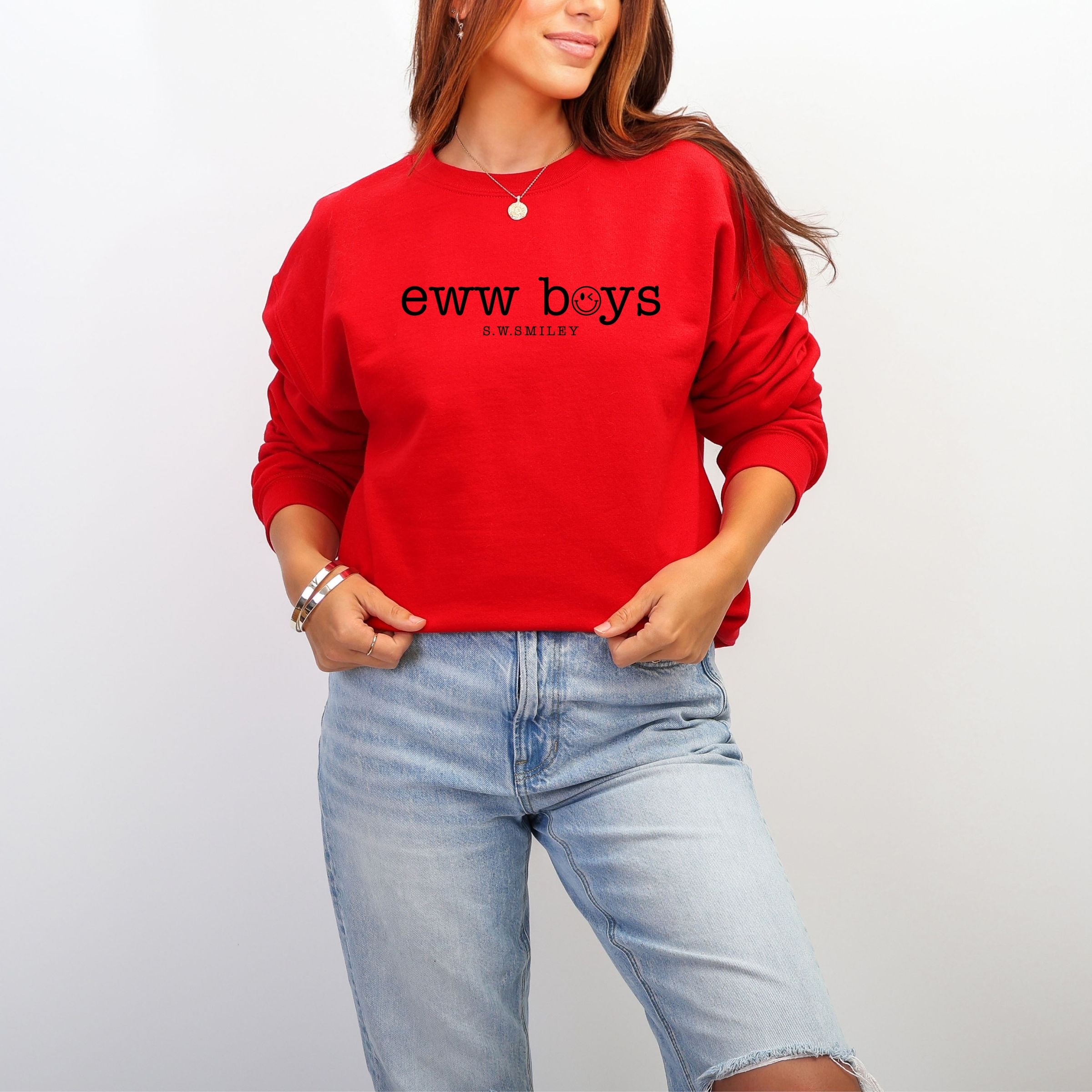 S.W.Smiley Eww Boys Typewriter -  Women's Graphic Sweatshirt