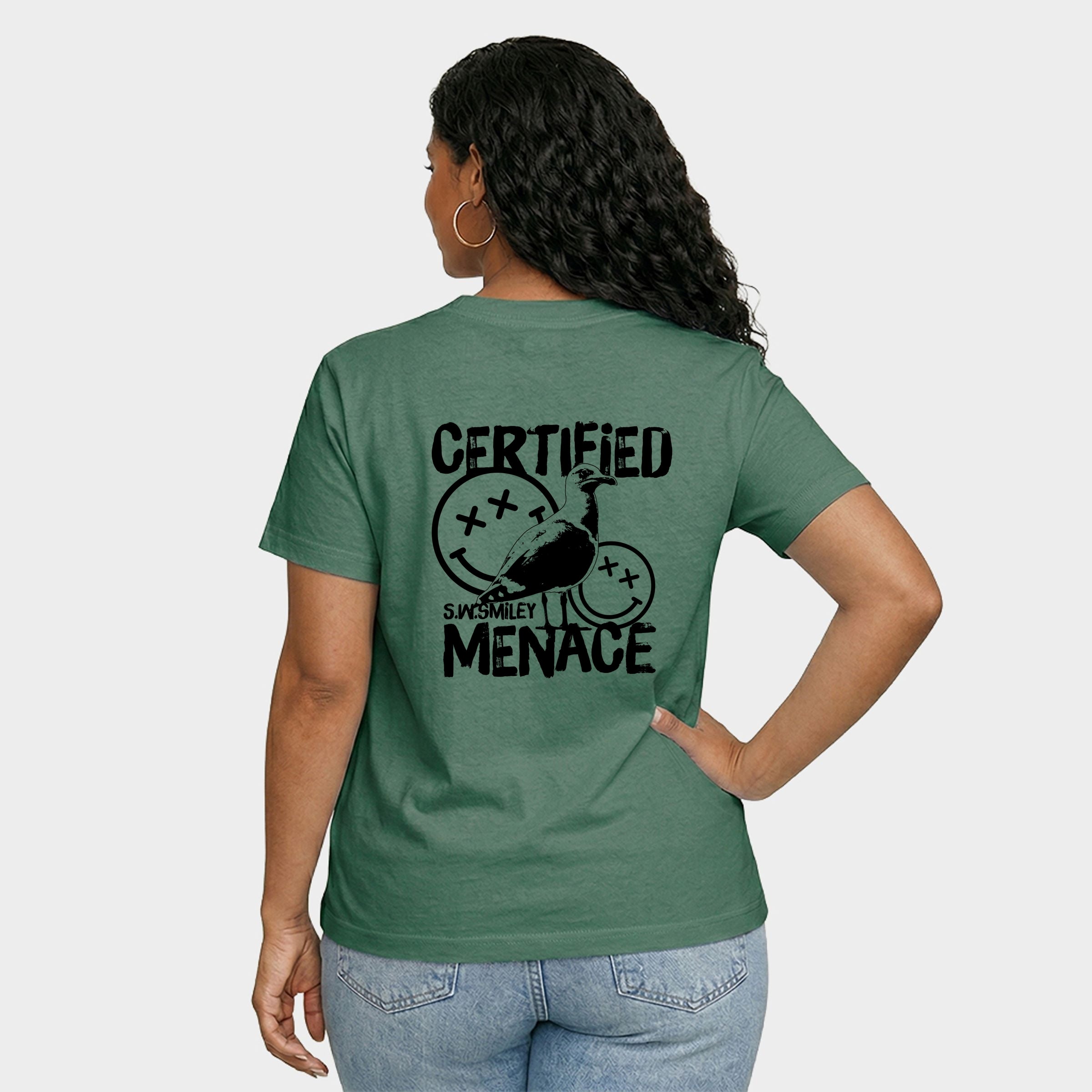 S.W.Smiley Certified Menace - Women's Relaxed Boxy Tee