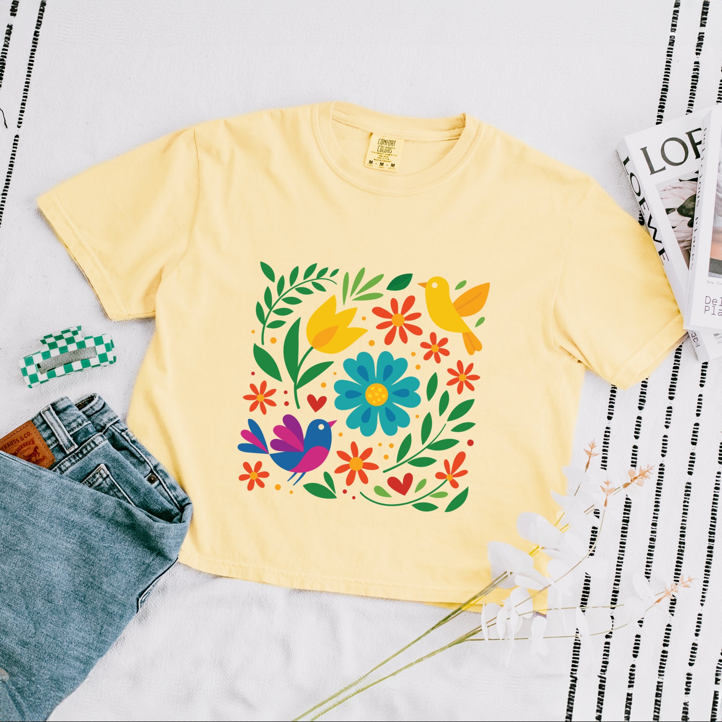 Hispanic Florals - Boxy Crop Top