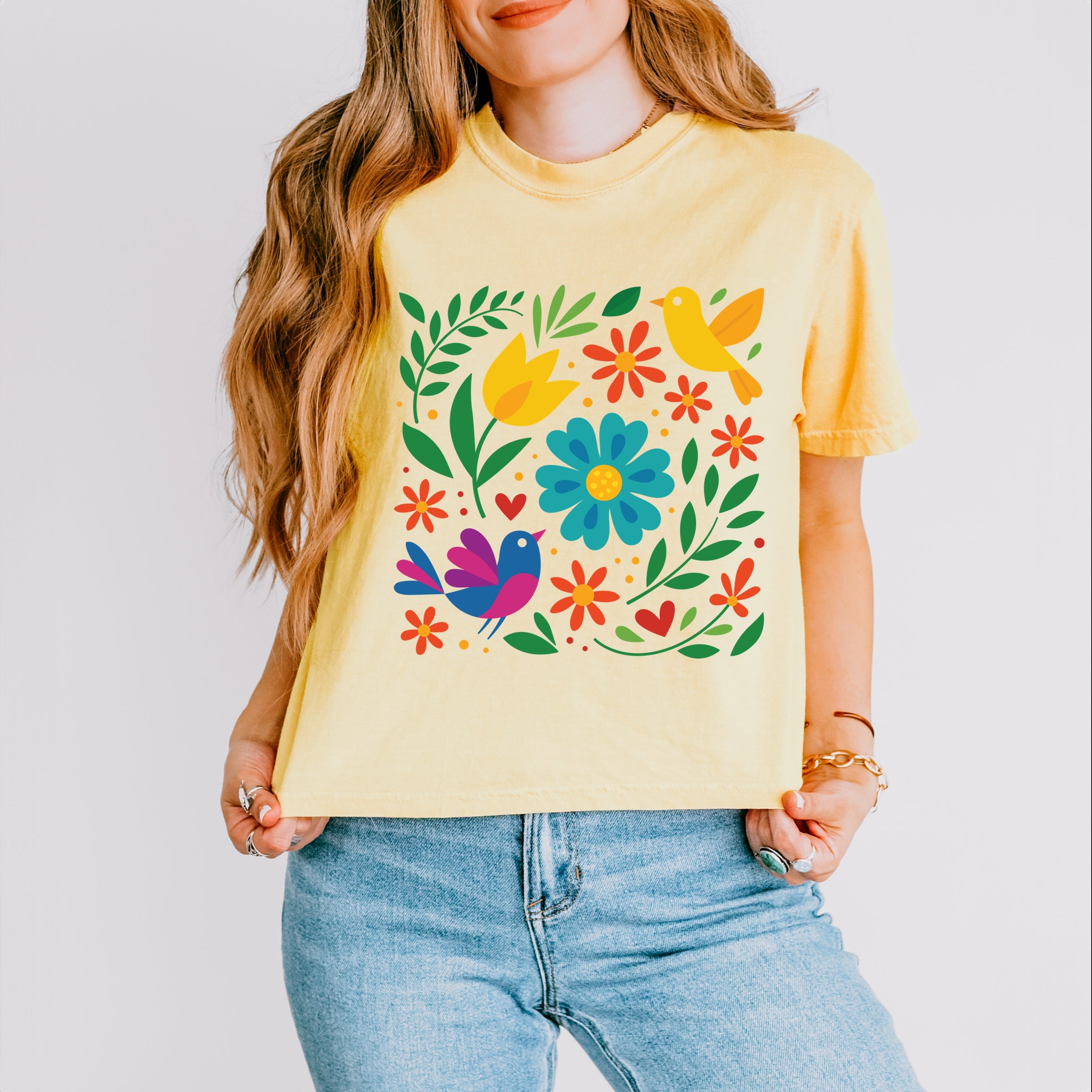 Hispanic Florals - Boxy Crop Top