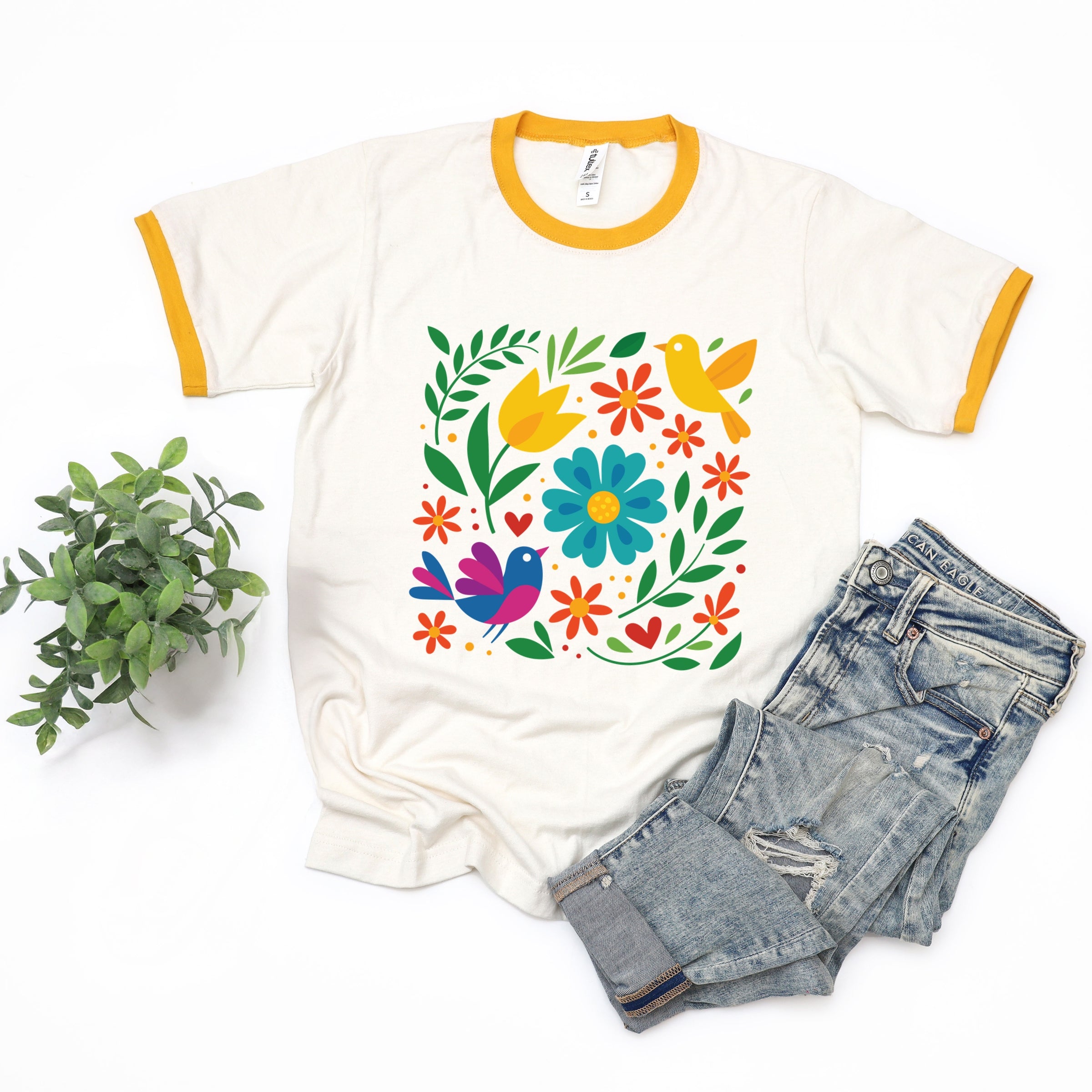 Hispanic Florals - Ringer Tee