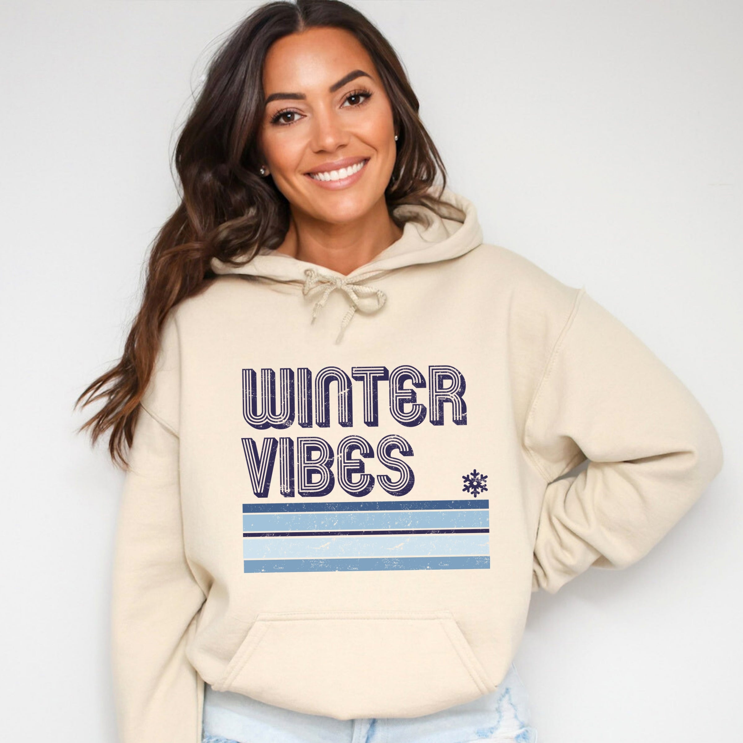 Winter Vibes Stripes - Women's Graphic Hoodie