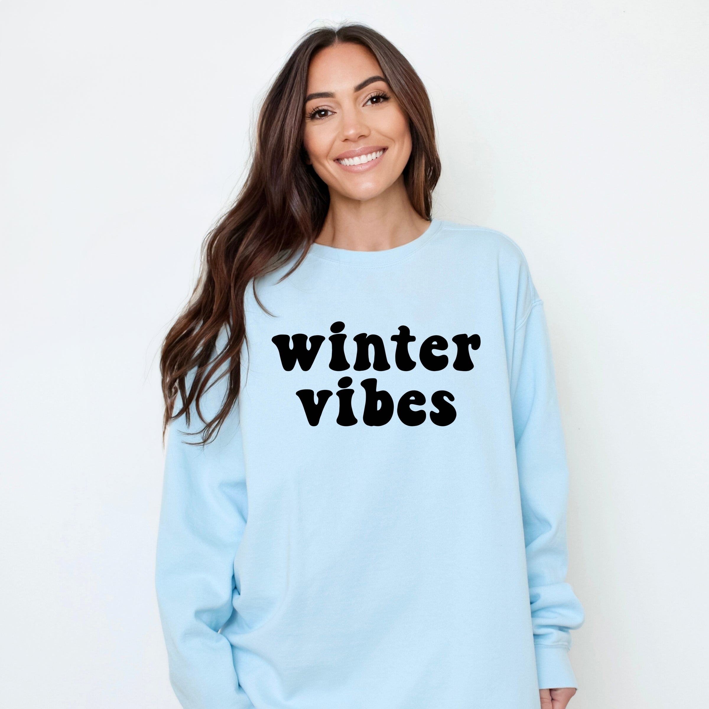 Retro Winter Vibes - Women's Garment Dyed Graphic Sweatshirt