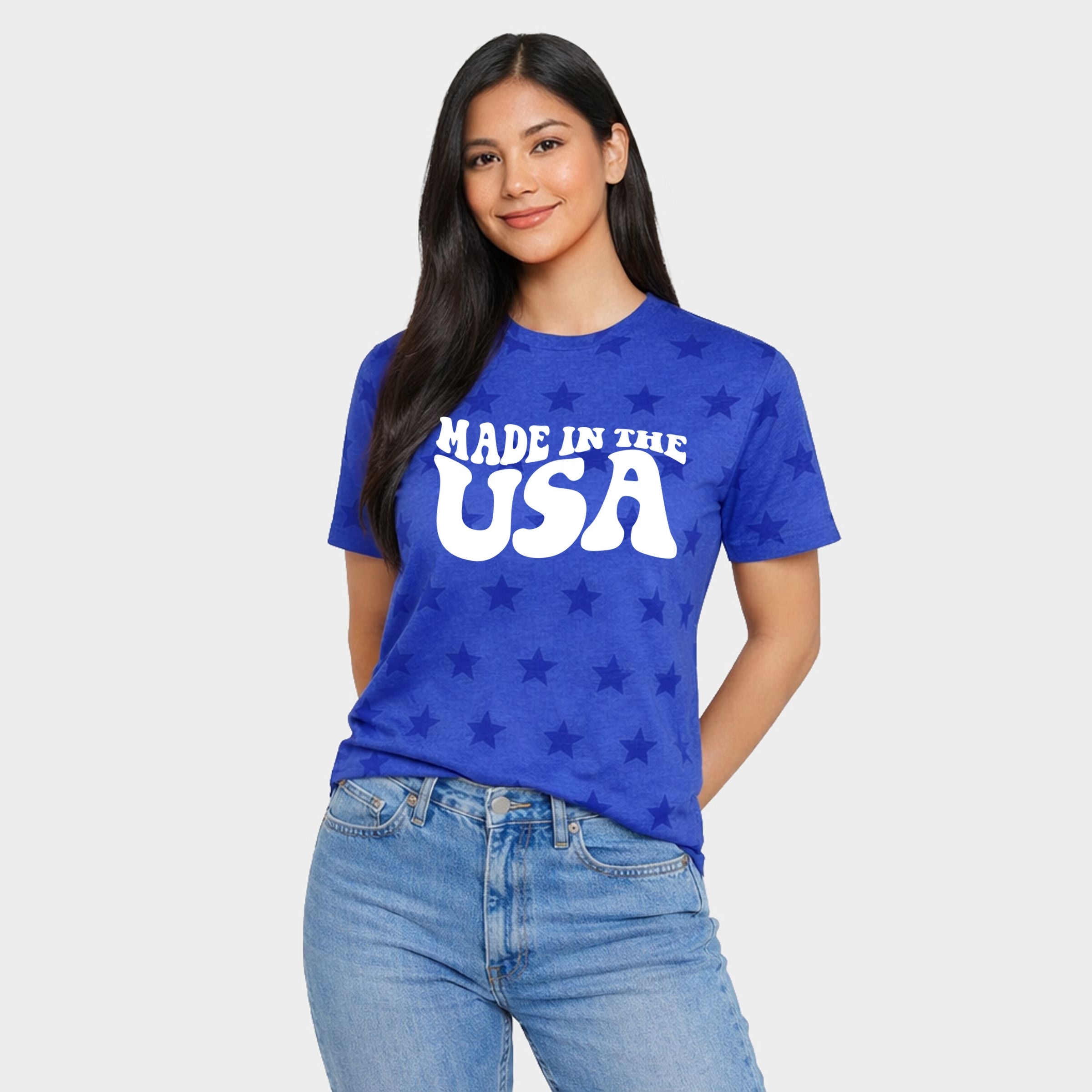 Made In The USA Wavy - Women's Short Sleeve Star Tee