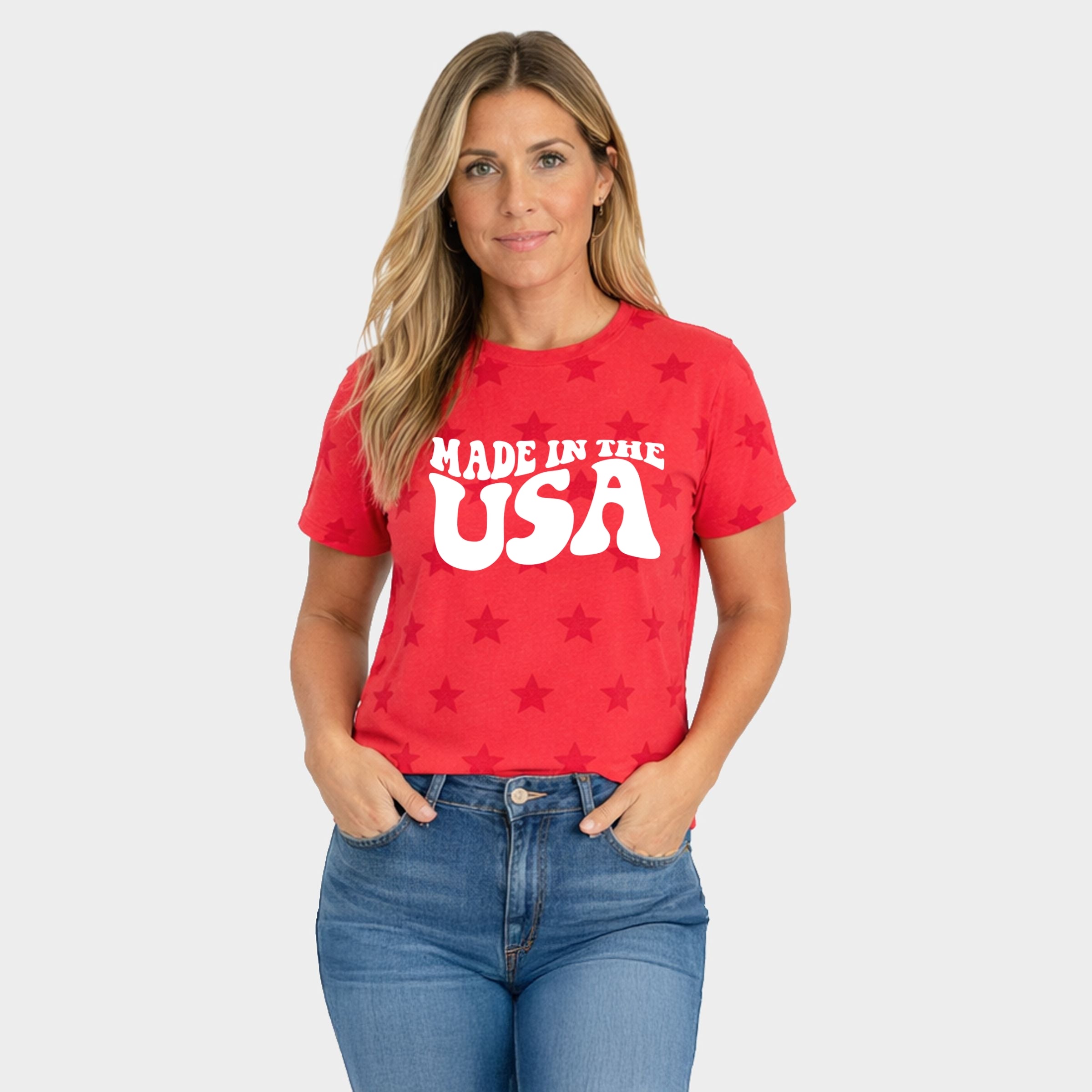 Made In The USA Wavy - Women's Short Sleeve Star Tee