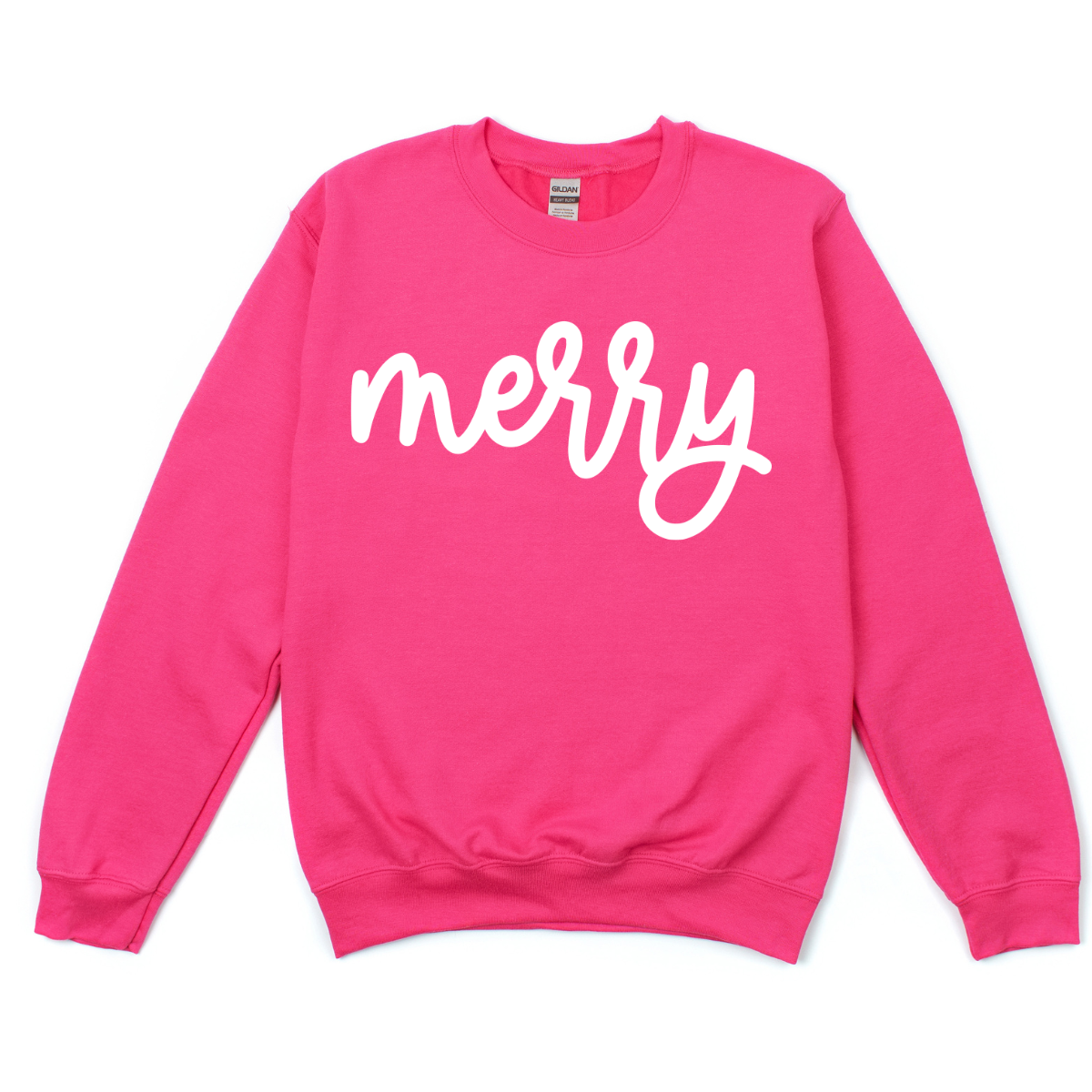 CLEARANCE Merry Bold Cursive Puff Print | Sweatshirt