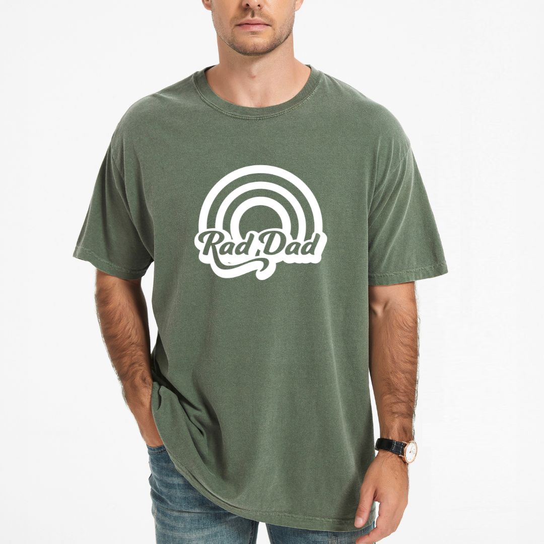 Rad Dad Rainbow | Men's Garment Dyed Tee