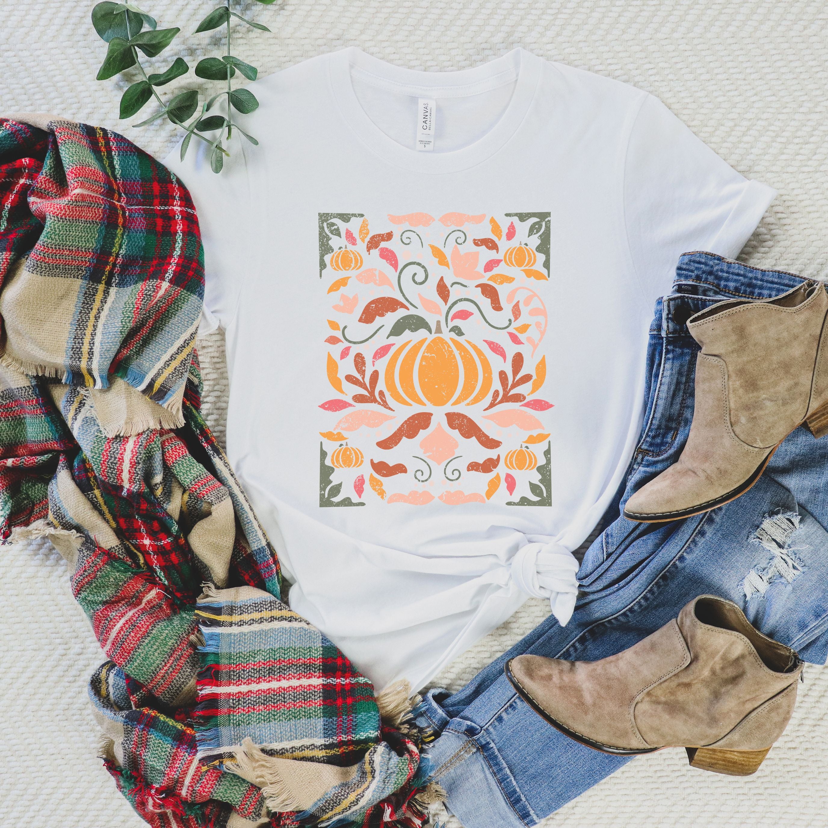 Fall Floral Grunge | Short Sleeve Crew Neck