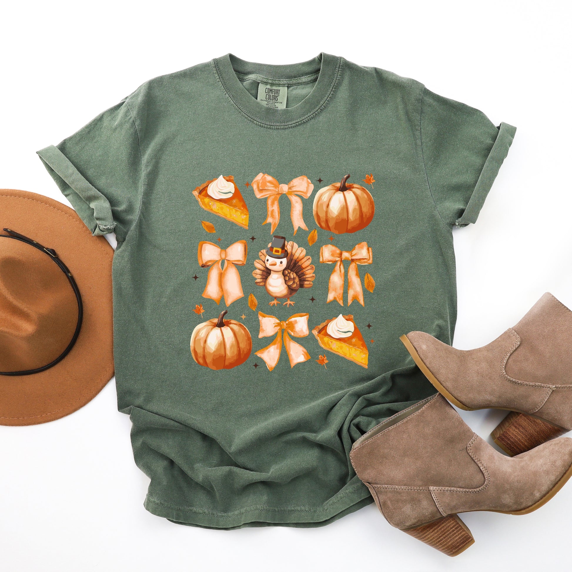 Coquette Turkey Pie - Women's Garment Dyed Graphic T-Shirt