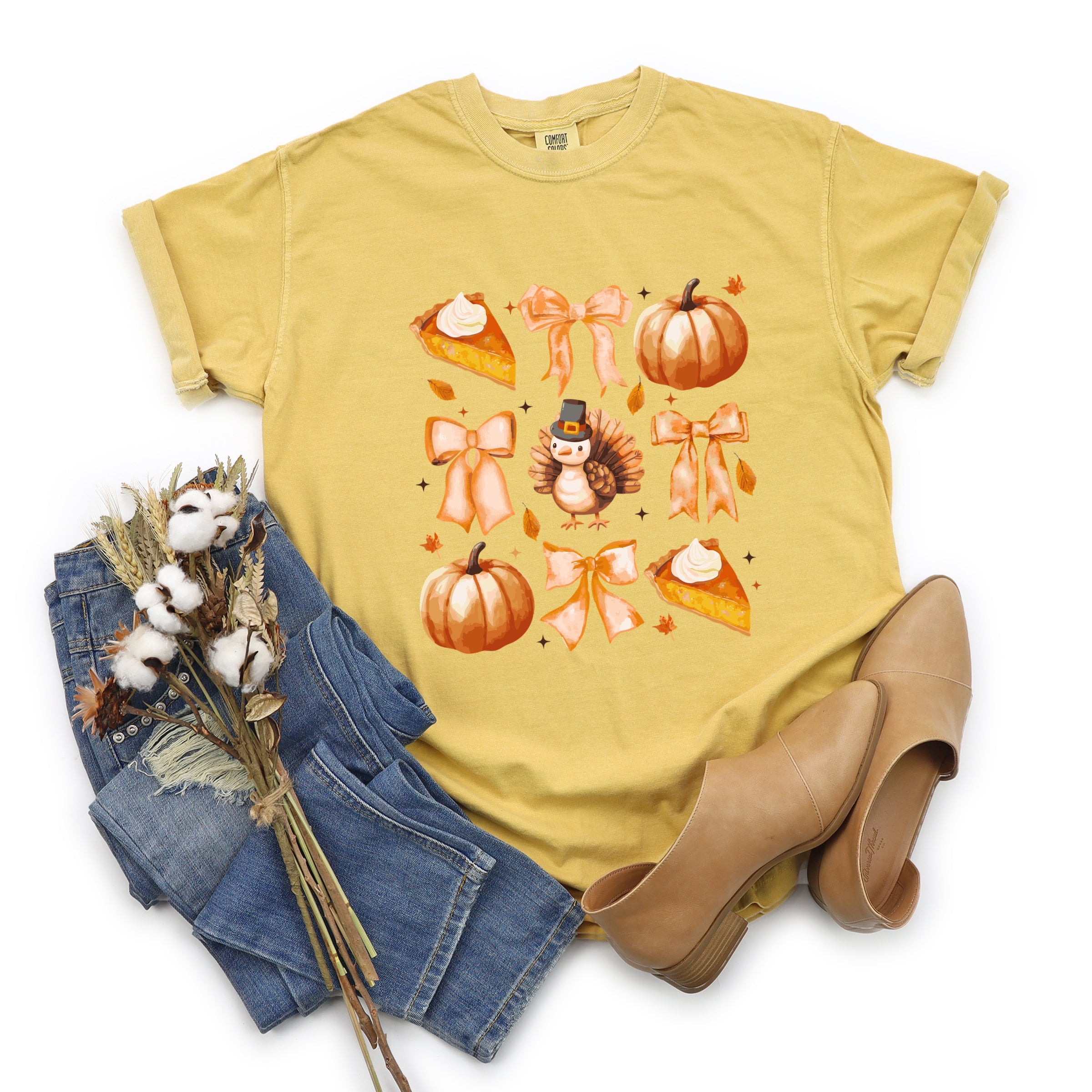 Coquette Turkey Pie - Women's Garment Dyed Graphic T-Shirt