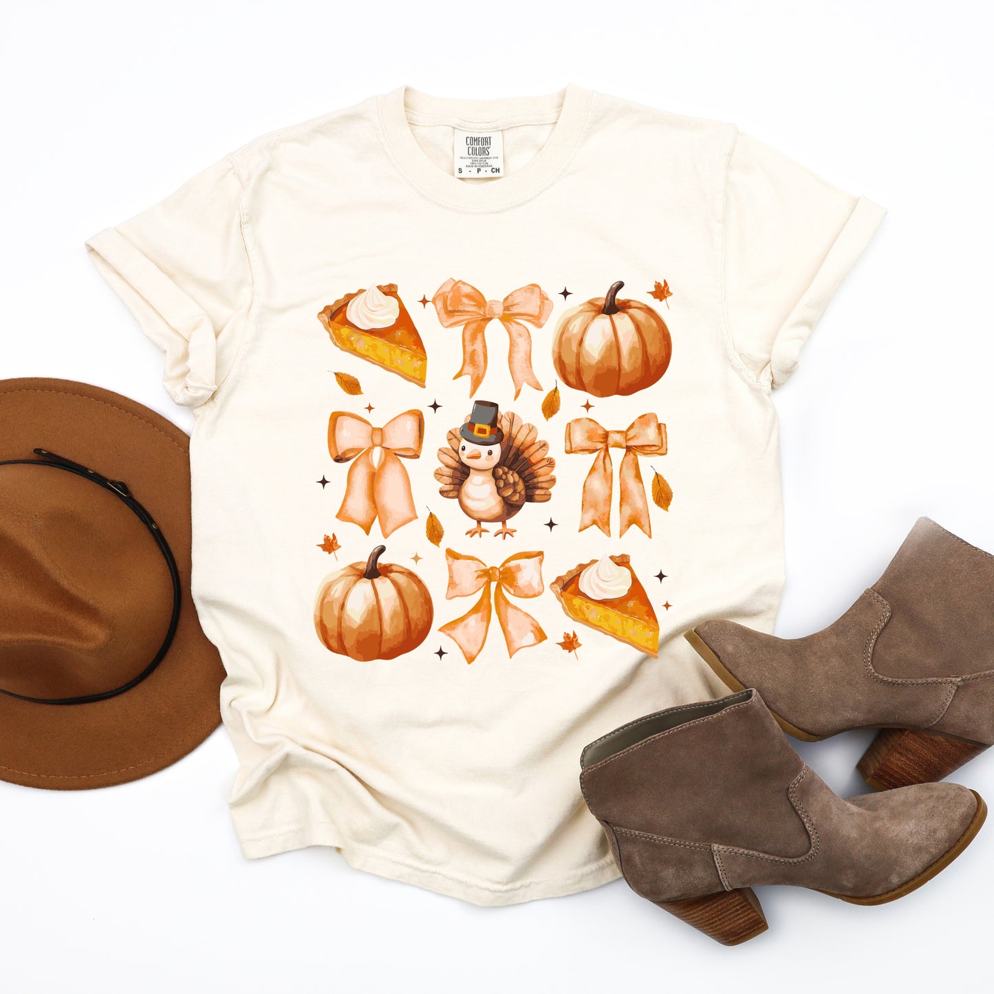 Coquette Turkey Pie - Women's Garment Dyed Graphic T-Shirt