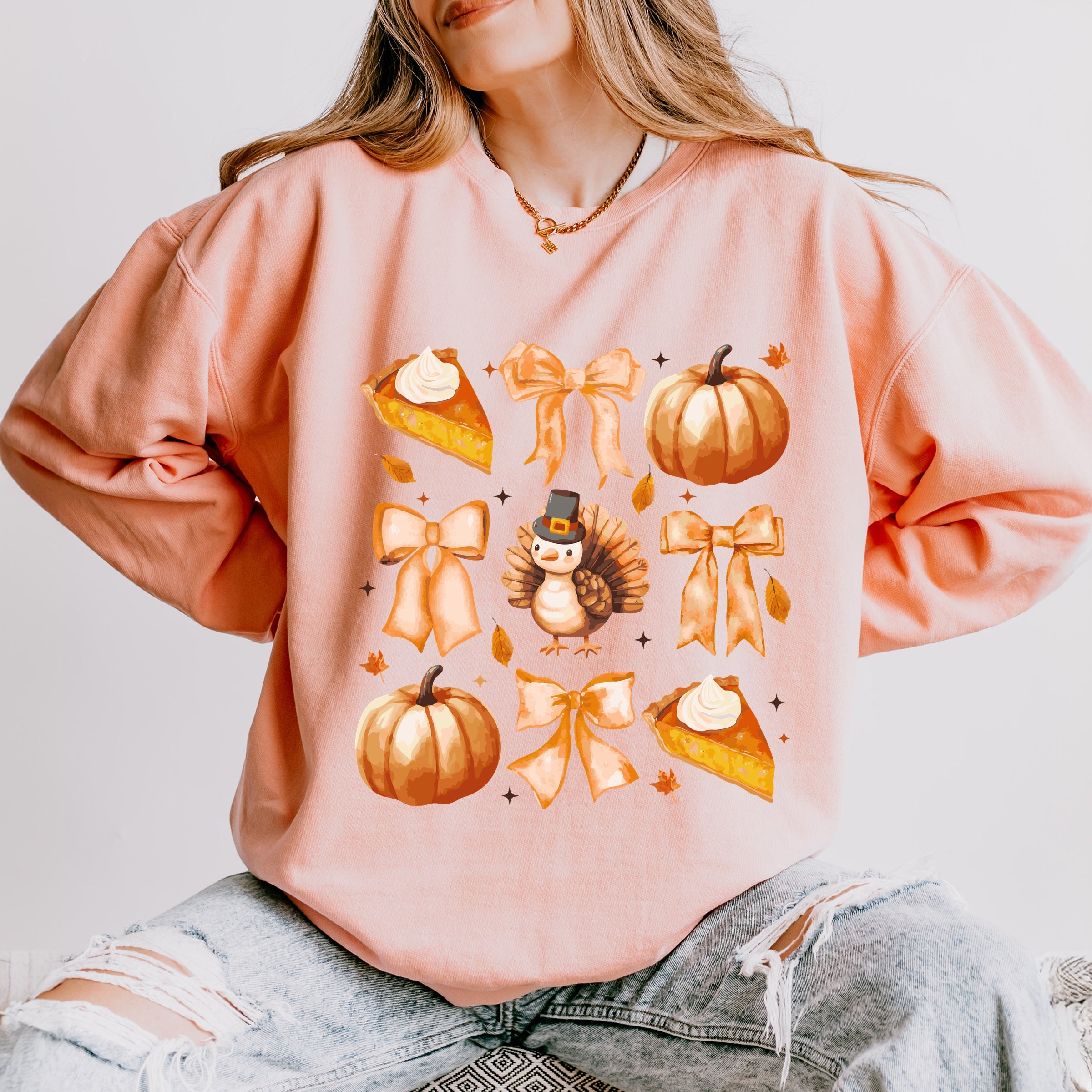 Coquette Turkey Pie - Women's Lightweight Garment Dyed Sweatshirt