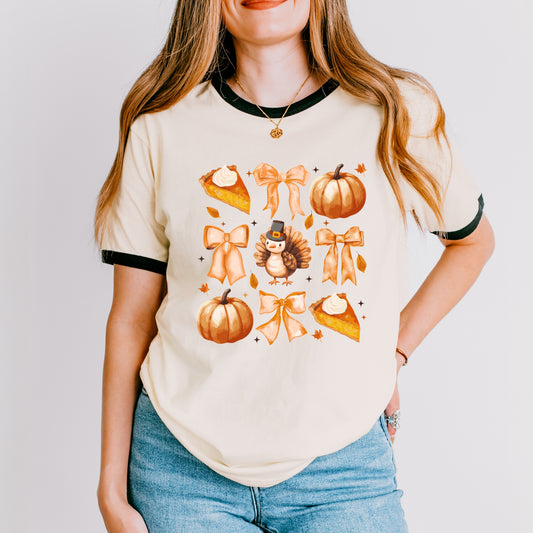 Coquette Turkey Pie - Women's Ringer Graphic T-Shirt
