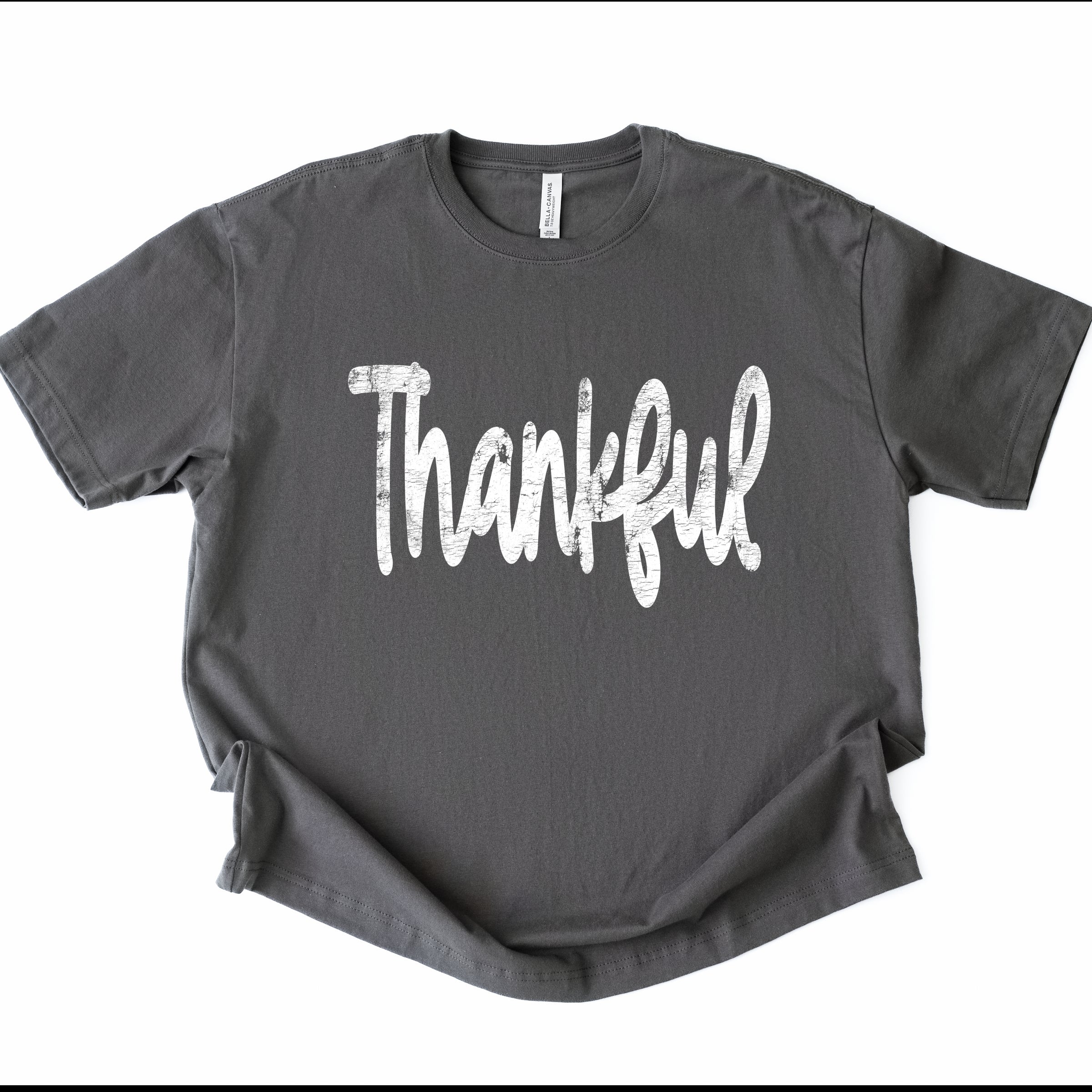 Thankful Cursive Distressed - Women's Heavyweight Graphic T-Shirt