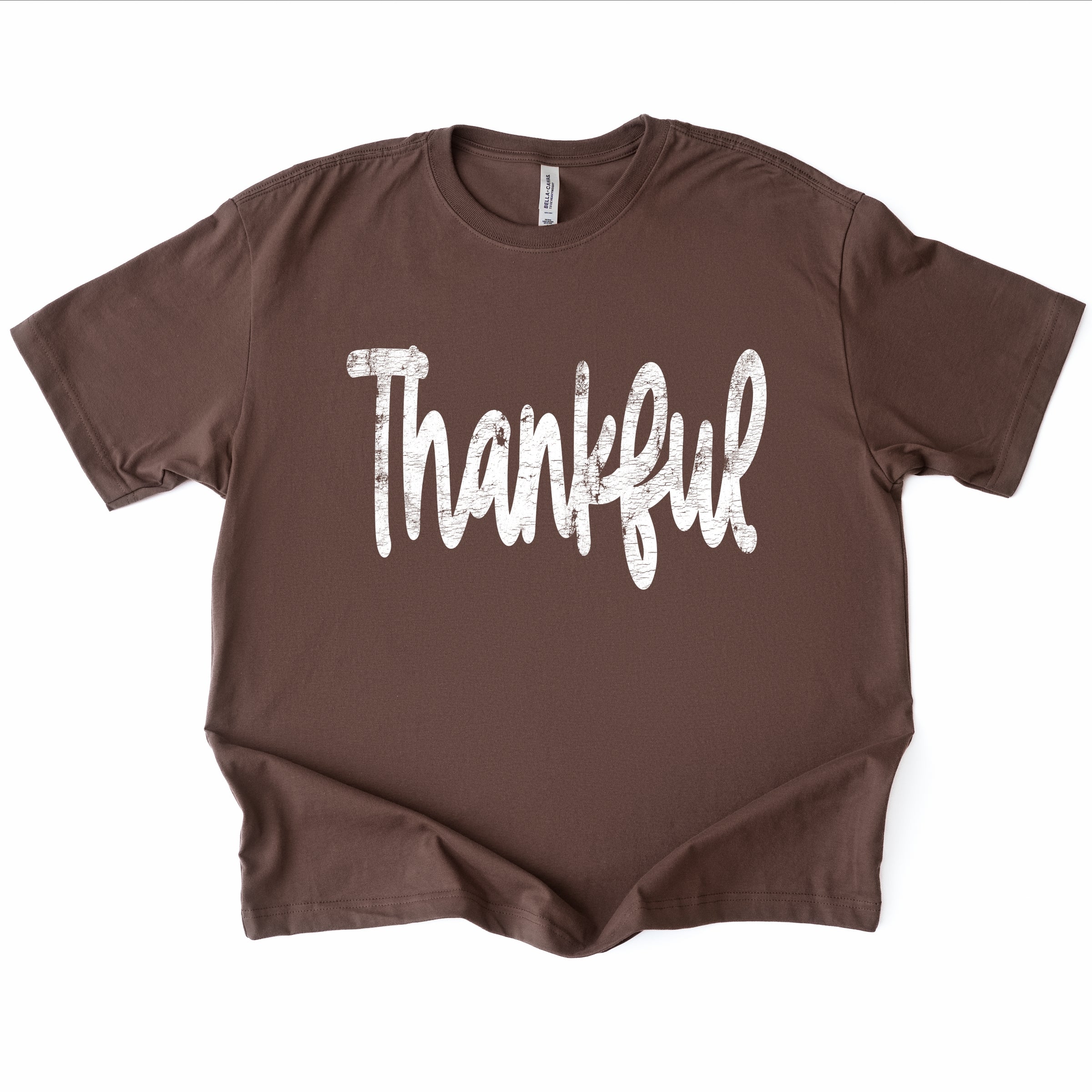 Thankful Cursive Distressed - Women's Heavyweight Graphic T-Shirt