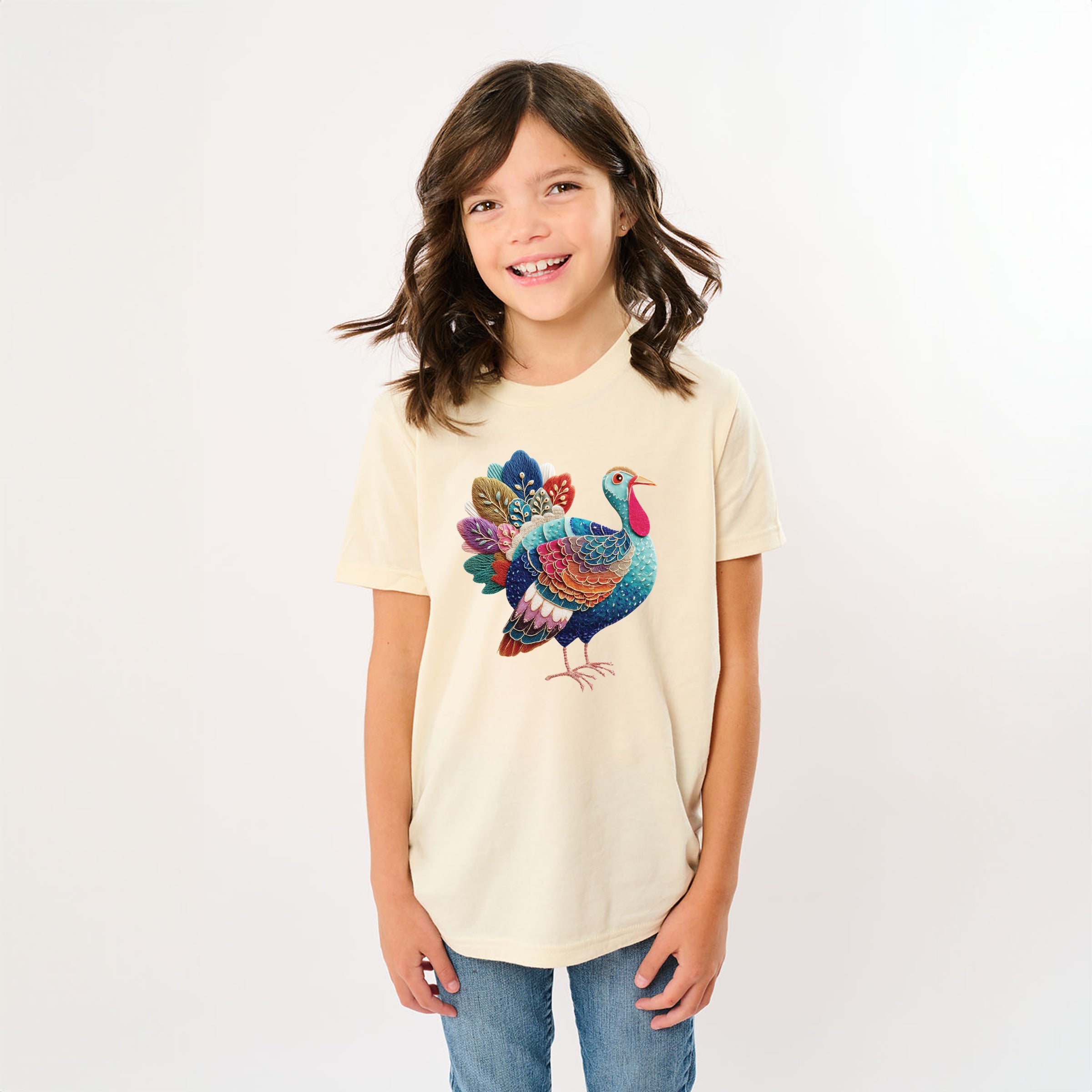 Turkey Patchwork Print - Youth Short Sleeve Graphic T-Shirt