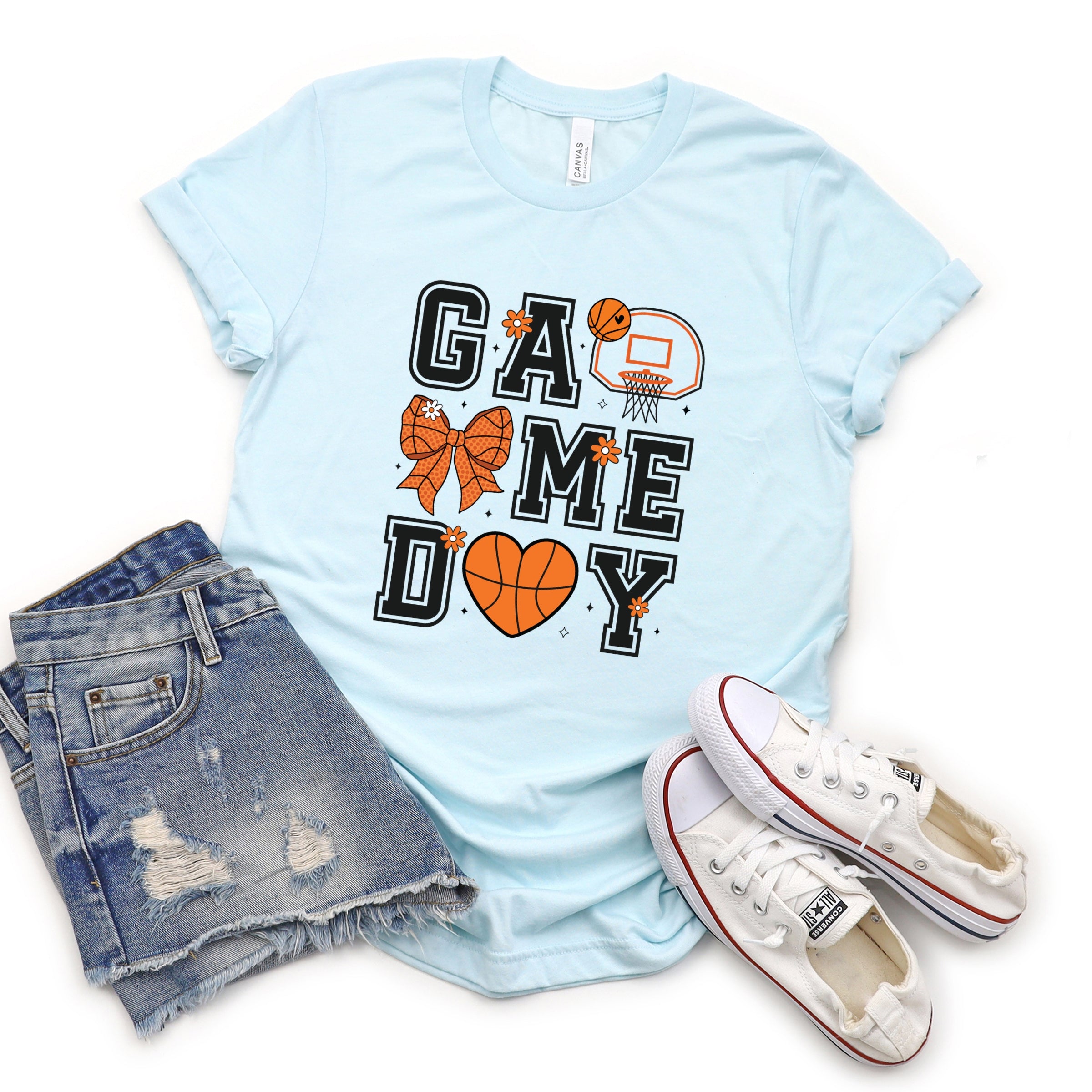Basketball Game Day Coquette - Women's Short Sleeve Graphic T-Shirt