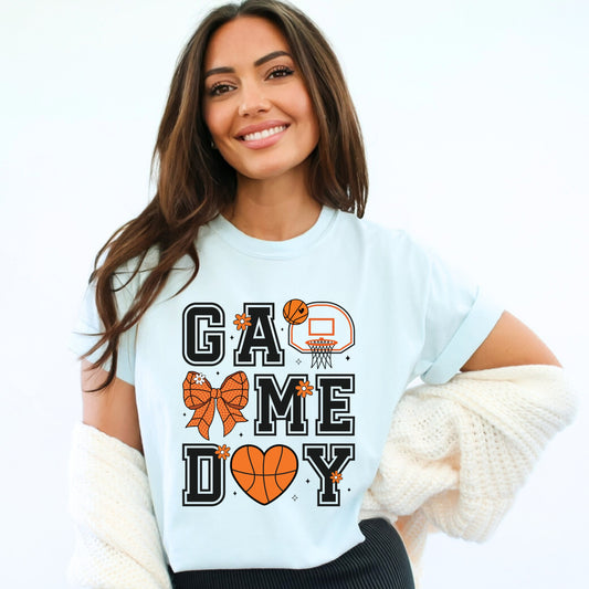 Basketball Game Day Coquette - Women's Garment Dyed Graphic T-Shirt