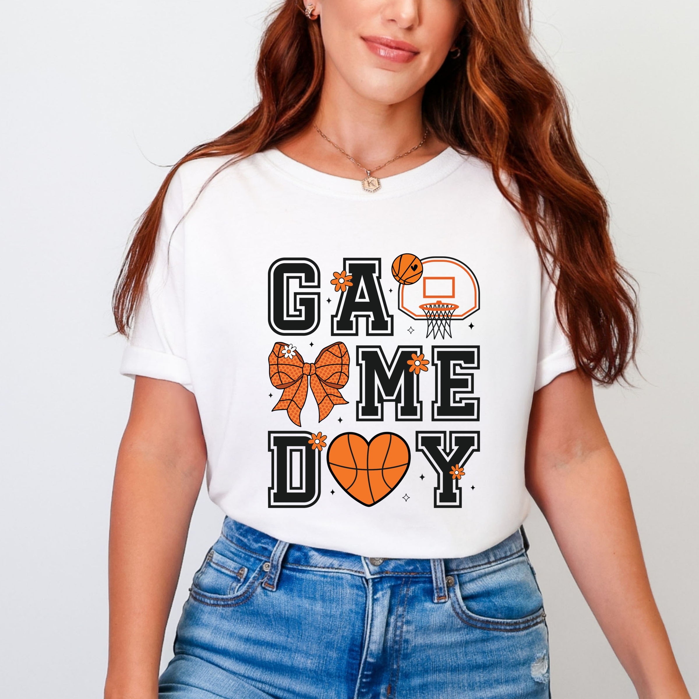 Basketball Game Day Coquette - Women's Garment Dyed Graphic T-Shirt