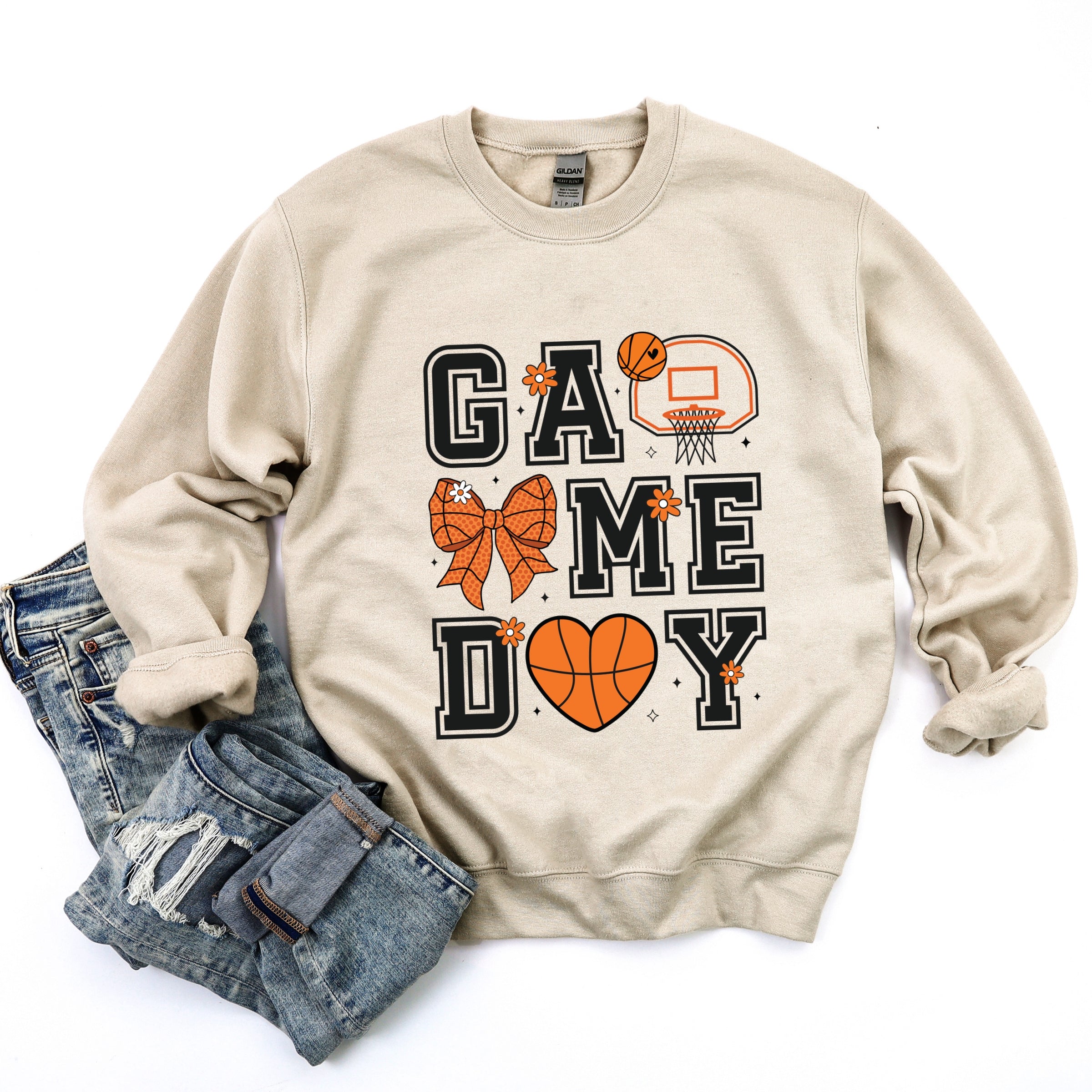 Basketball Game Day Coquette - Women's Graphic Sweatshirt