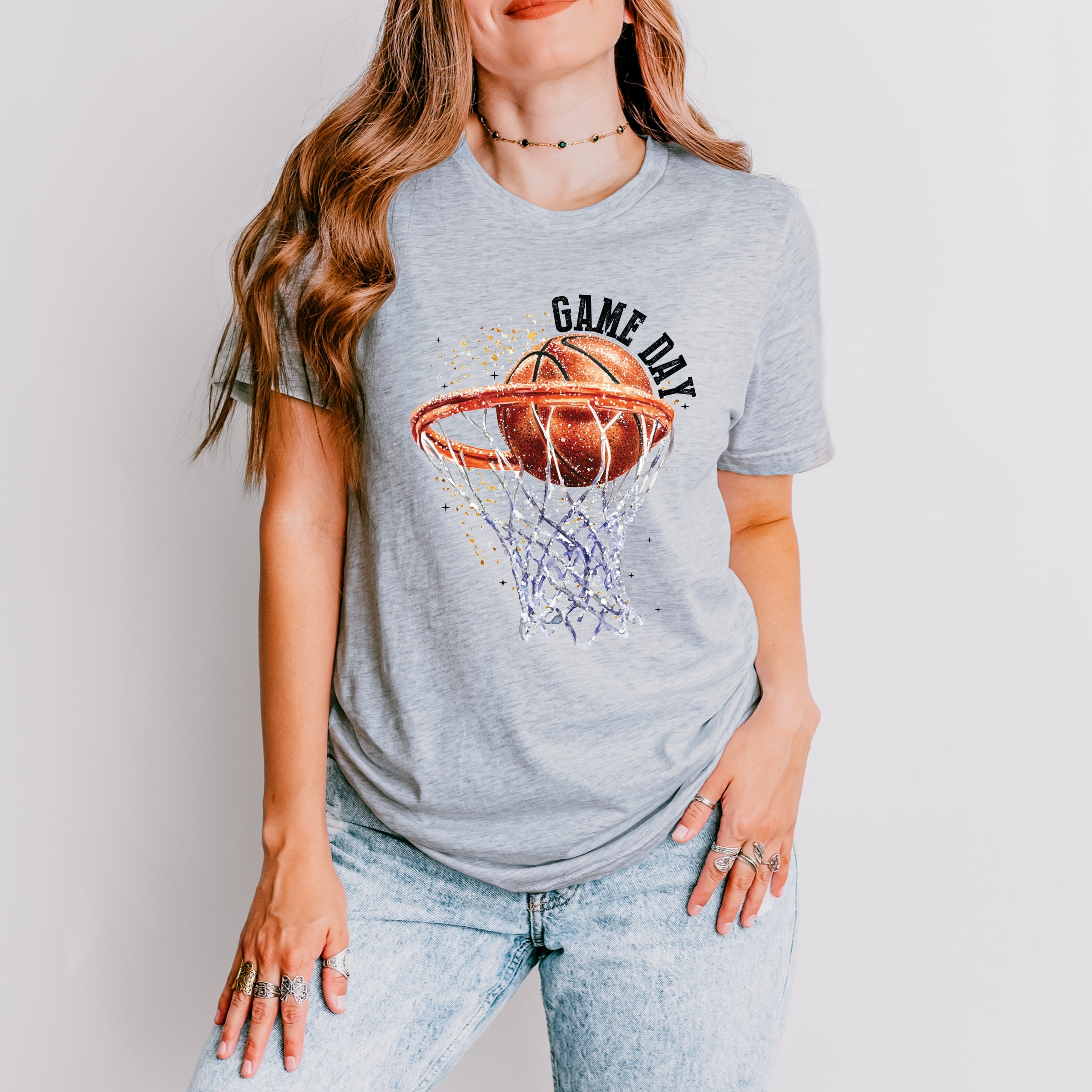 Basketball Game Day Hoop - Women's Short Sleeve Graphic T-Shirt