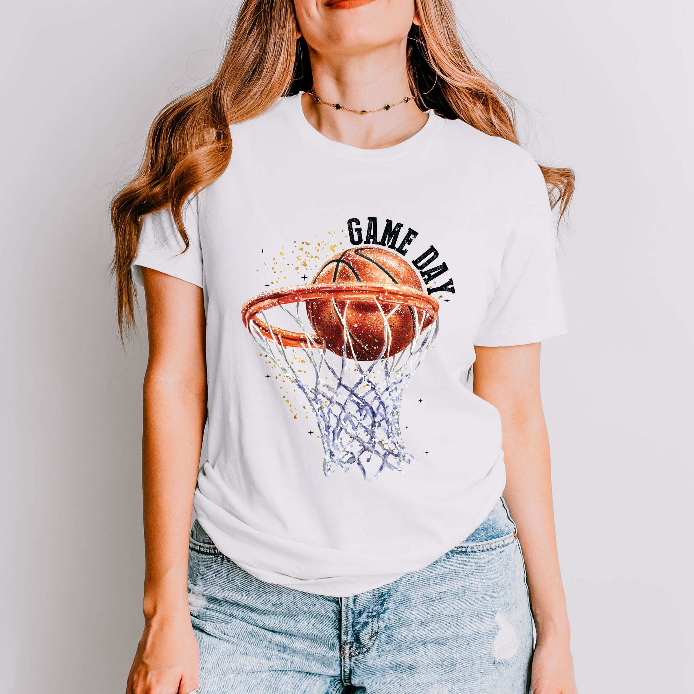 Basketball Game Day Hoop - Women's Short Sleeve Graphic T-Shirt