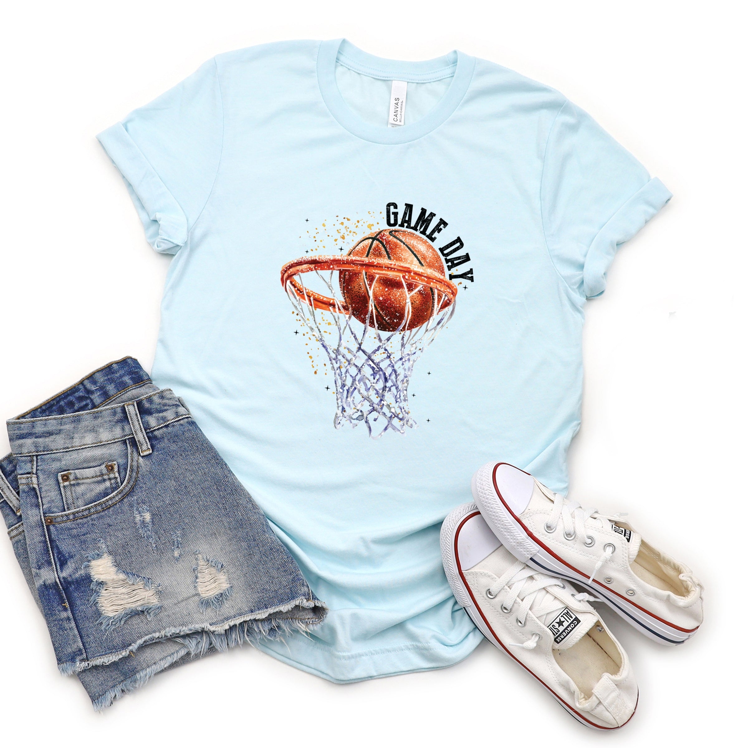 Basketball Game Day Hoop - Women's Short Sleeve Graphic T-Shirt