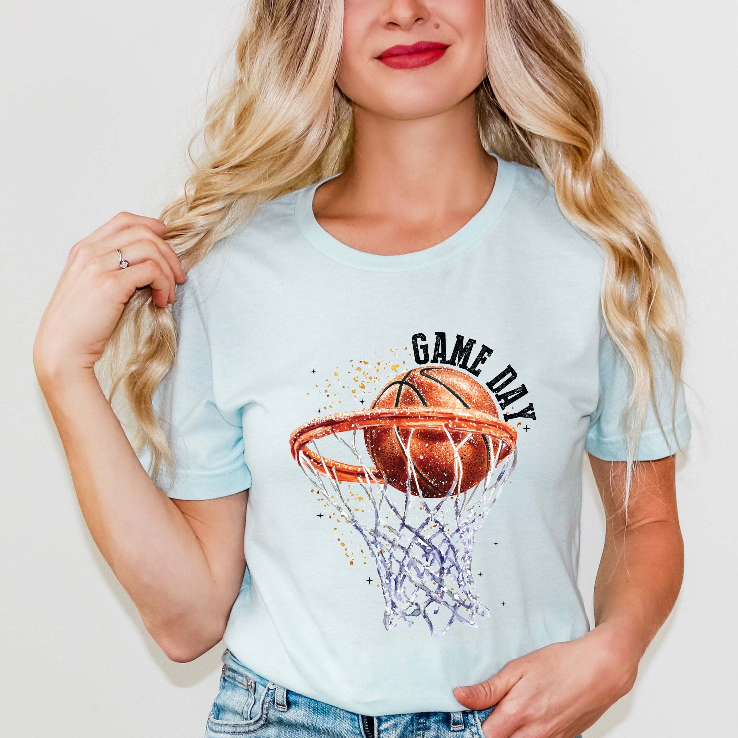 Basketball Game Day Hoop - Women's Short Sleeve Graphic T-Shirt