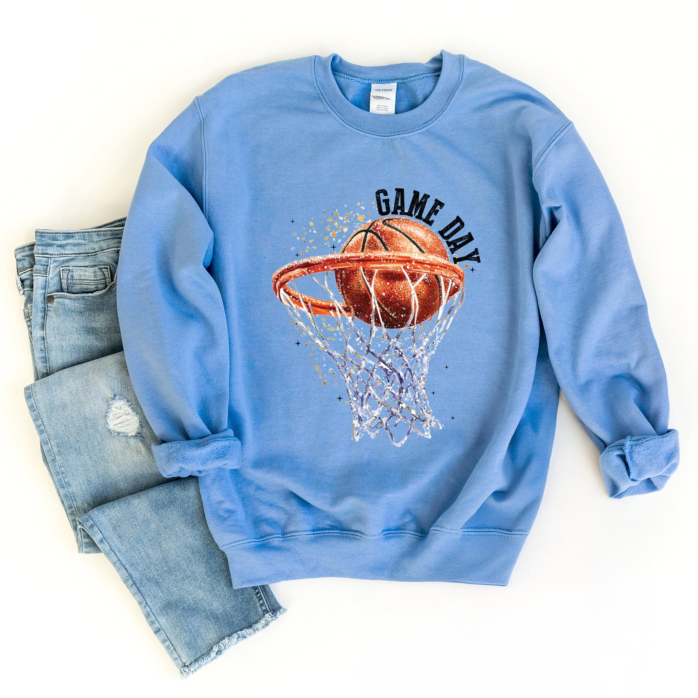 Basketball Game Day Hoop - Women's Graphic Sweatshirt