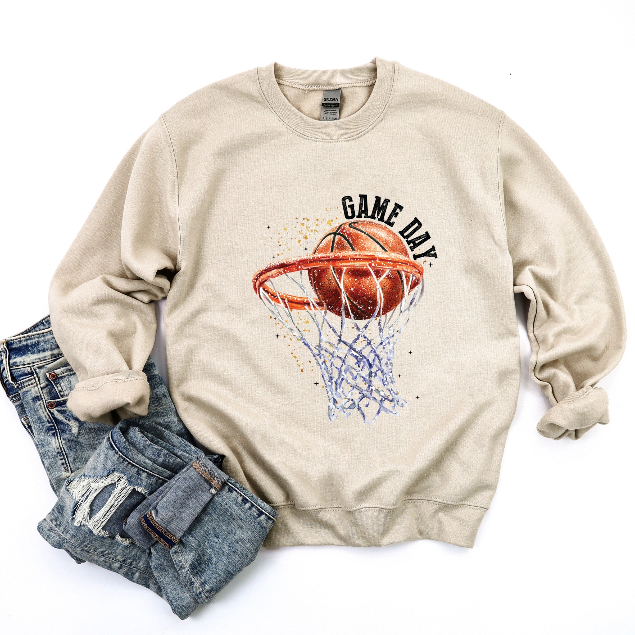 Basketball Game Day Hoop - Women's Graphic Sweatshirt