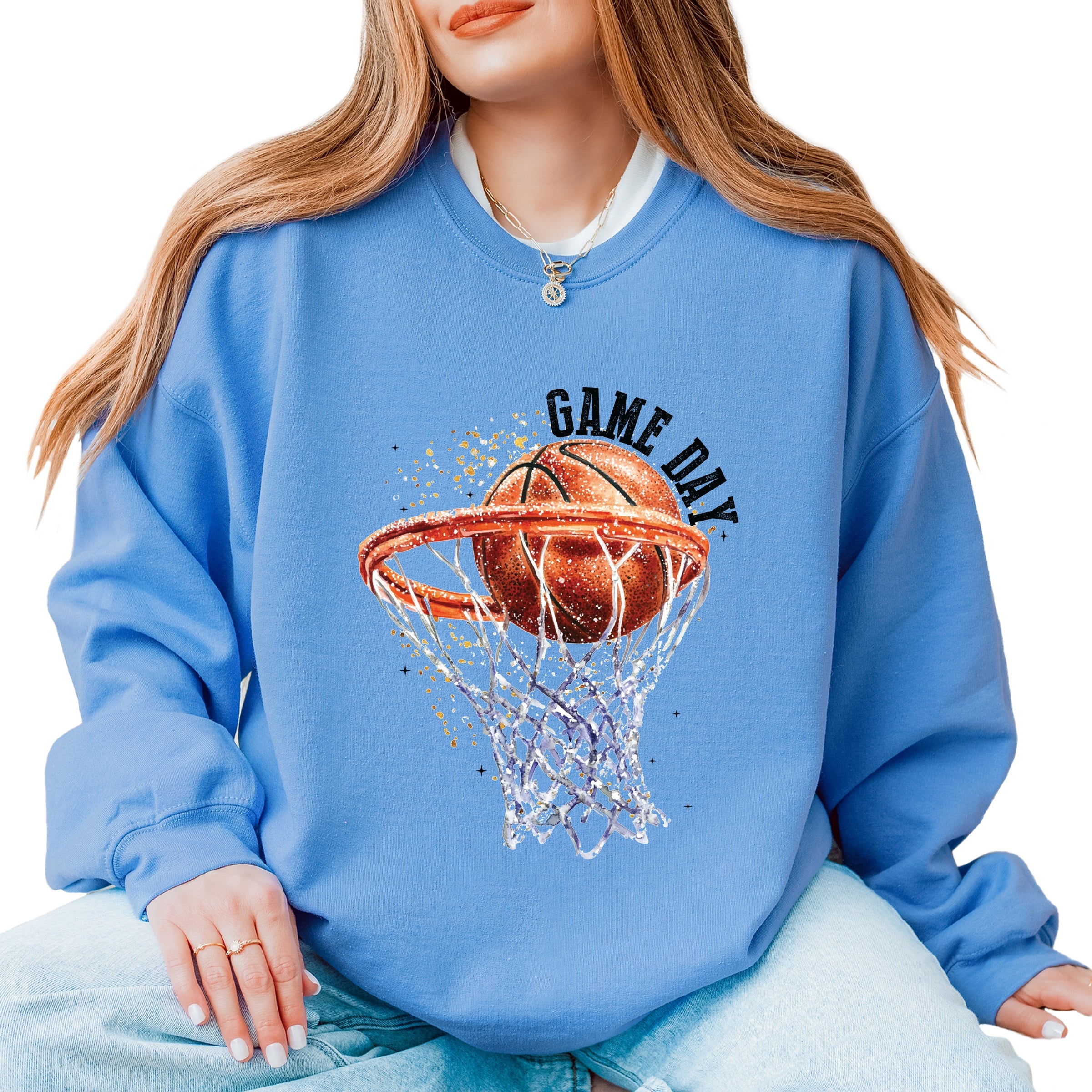 Basketball Game Day Hoop - Women's Graphic Sweatshirt