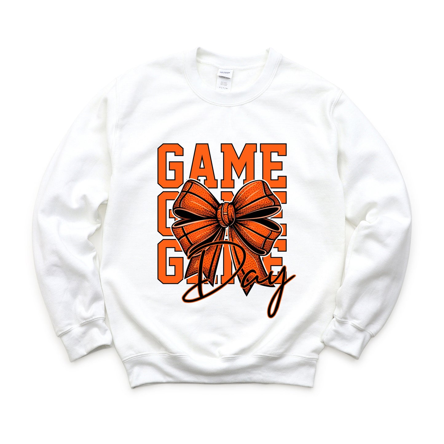 Coquette Basketball Bow Game Day Stacked - Women's Graphic Sweatshirt