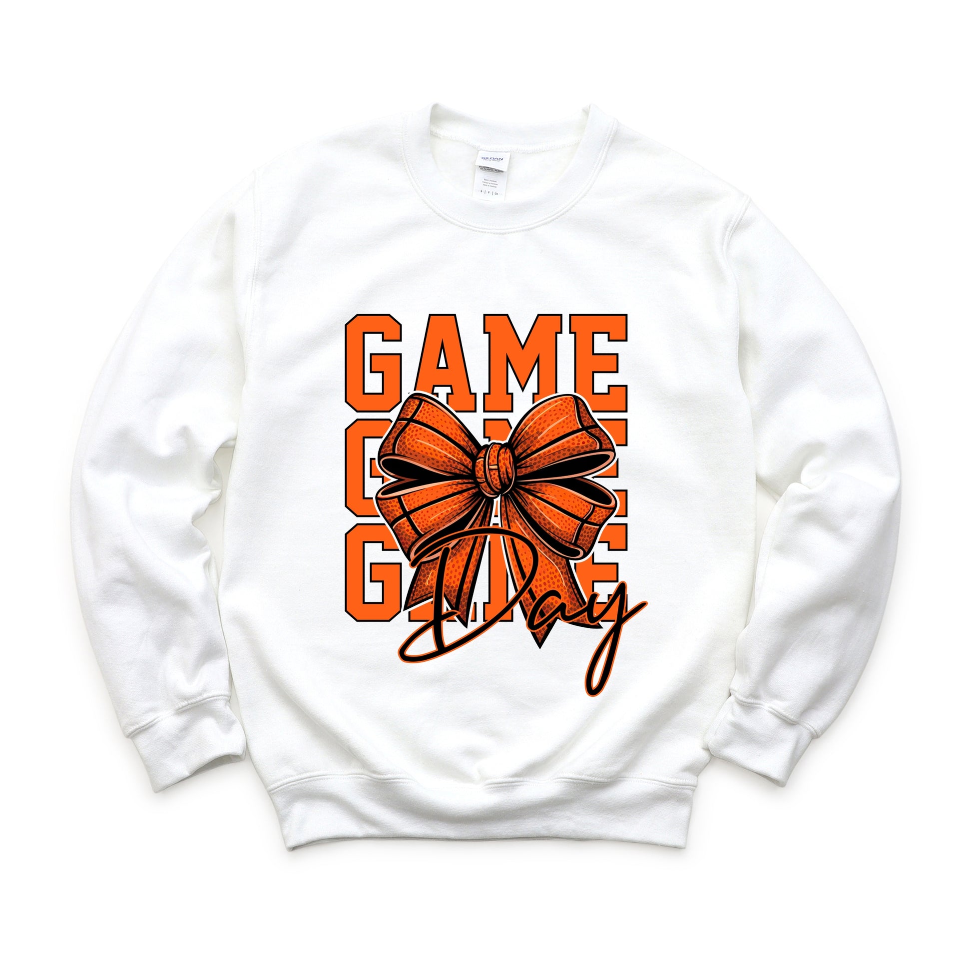 Coquette Basketball Bow Game Day Stacked - Women's Graphic Sweatshirt