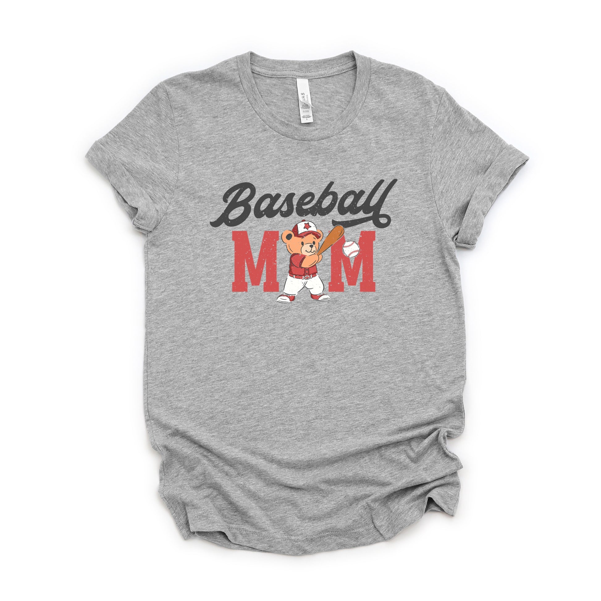 Baseball Mom Teddy Bear - Women's Short Sleeve Graphic T-Shirt