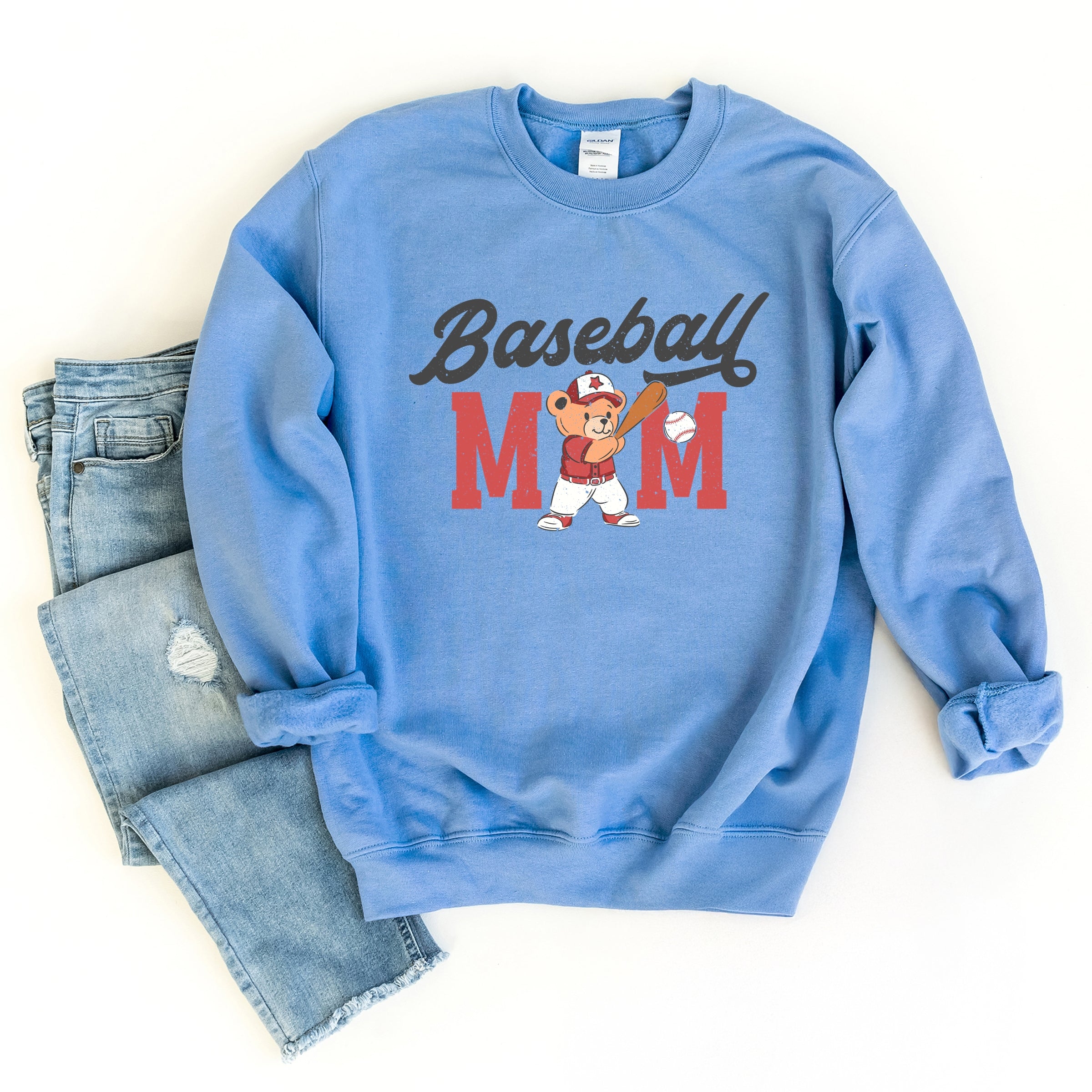 Baseball Mom Teddy Bear - Women's Graphic Sweatshirt