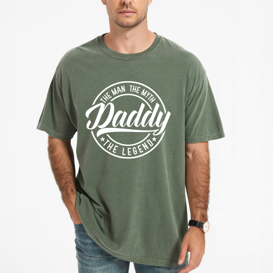 Daddy The Man The Myth | Men's Garment Dyed Tee