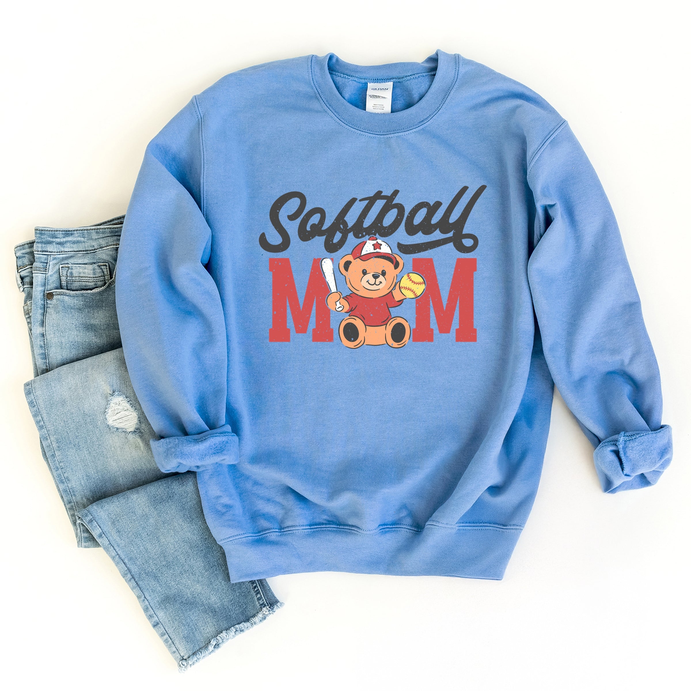 Softball Mom Teddy Bear - Women's Graphic Sweatshirt