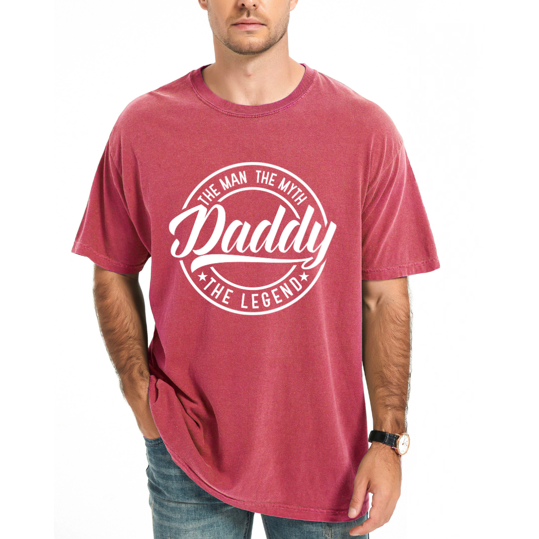 Daddy The Man The Myth | Men's Garment Dyed Tee