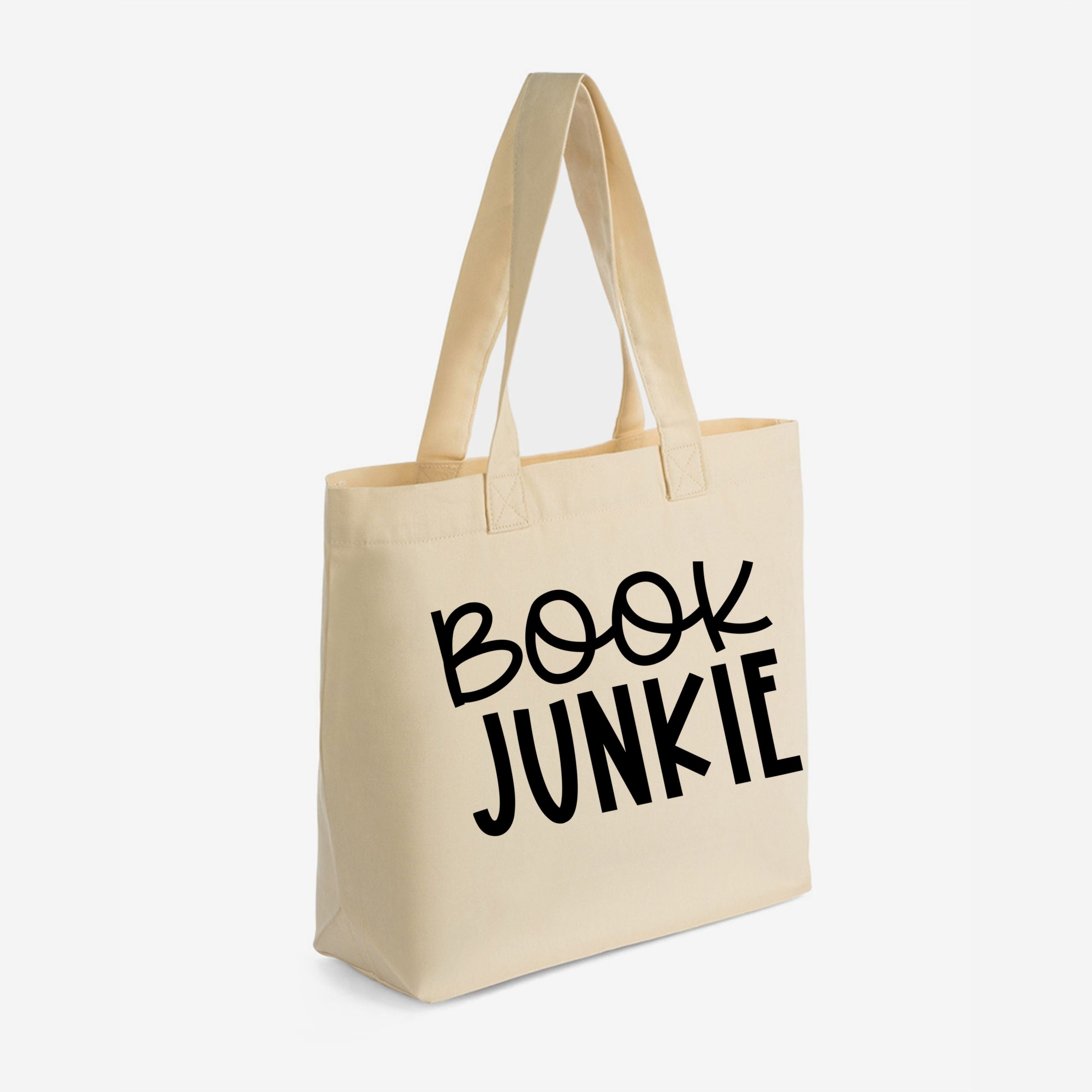 Book Junkie - Zippered Canvas Tote