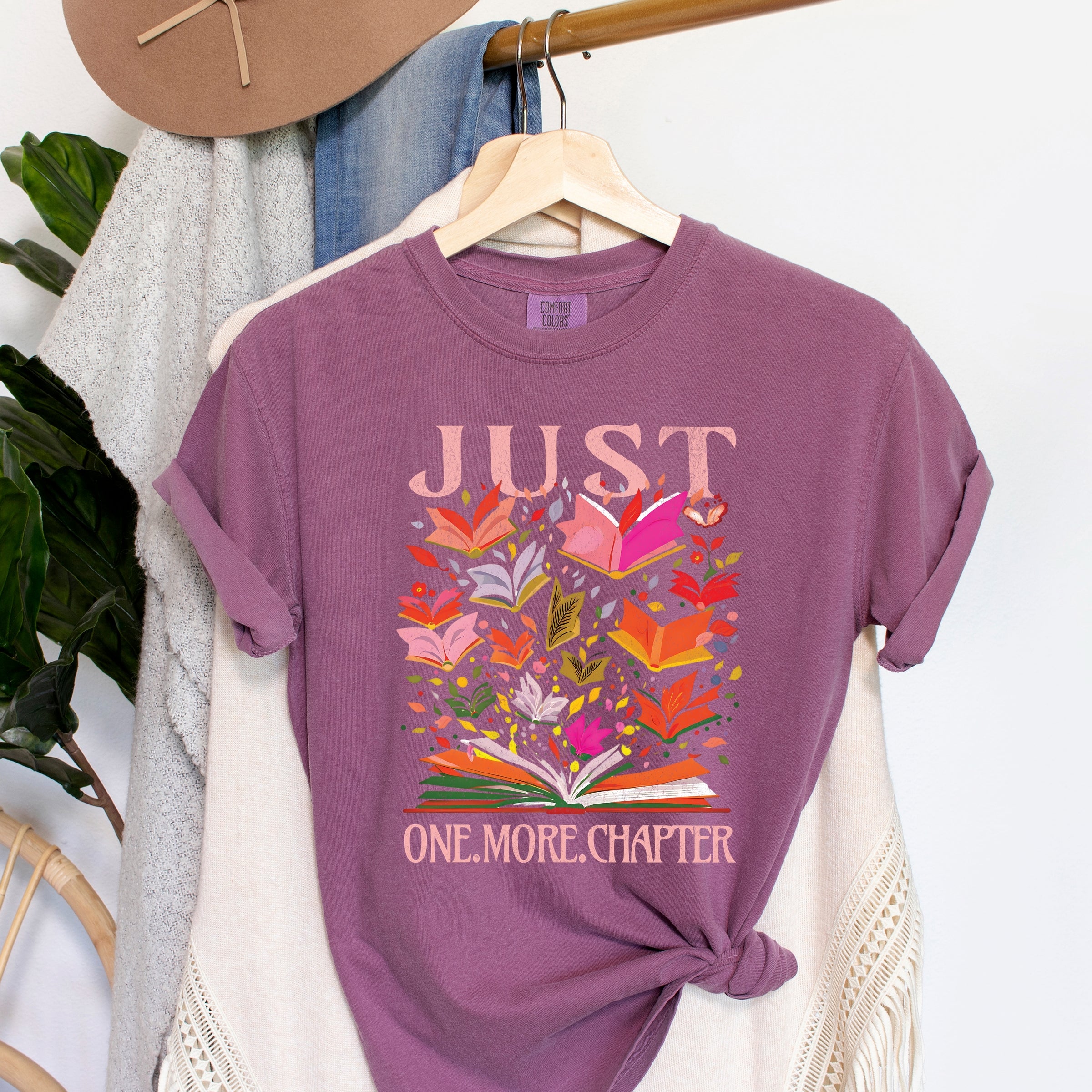 Just One More Chapter Books - Women's Garment Dyed Graphic T-Shirt