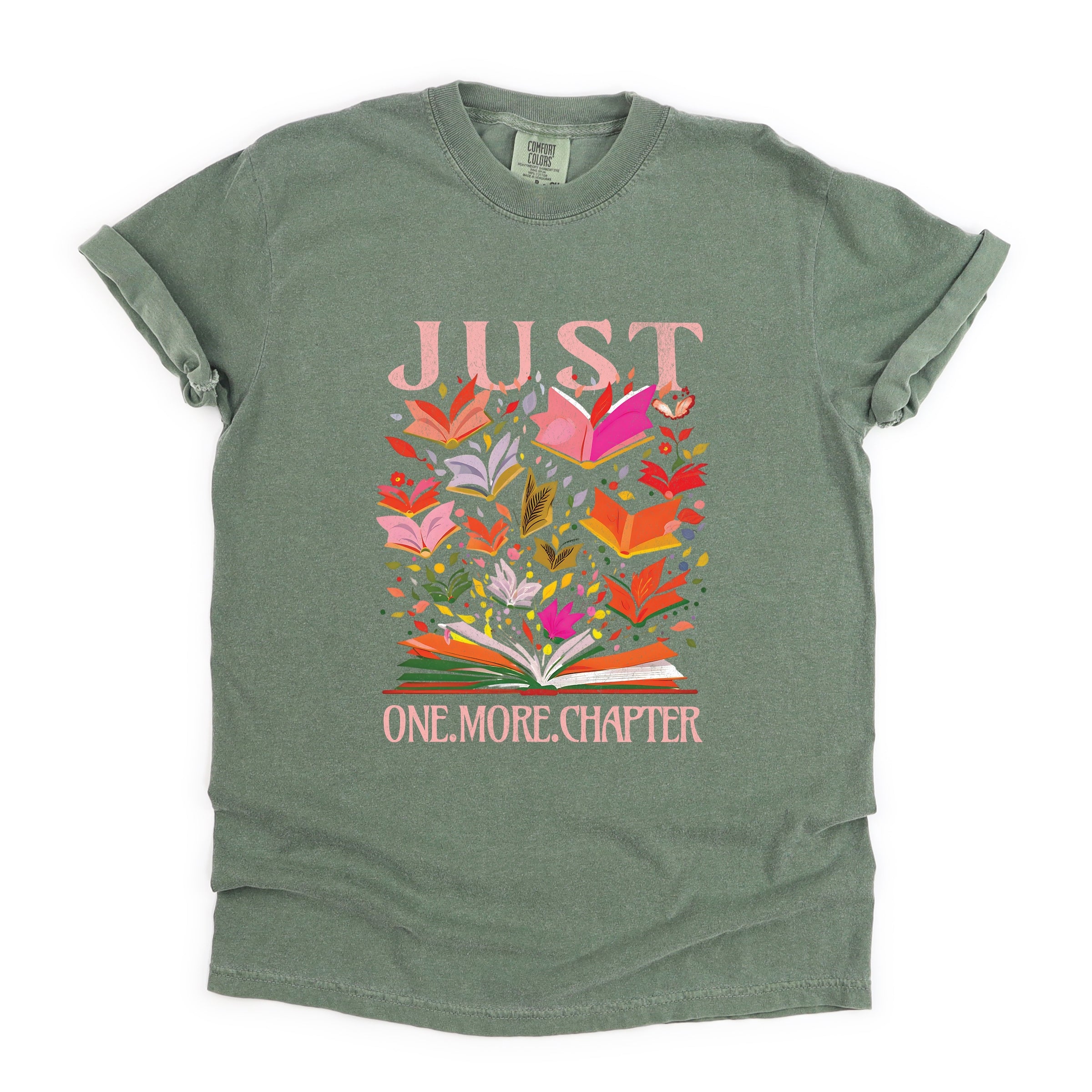 Just One More Chapter Books - Women's Garment Dyed Graphic T-Shirt