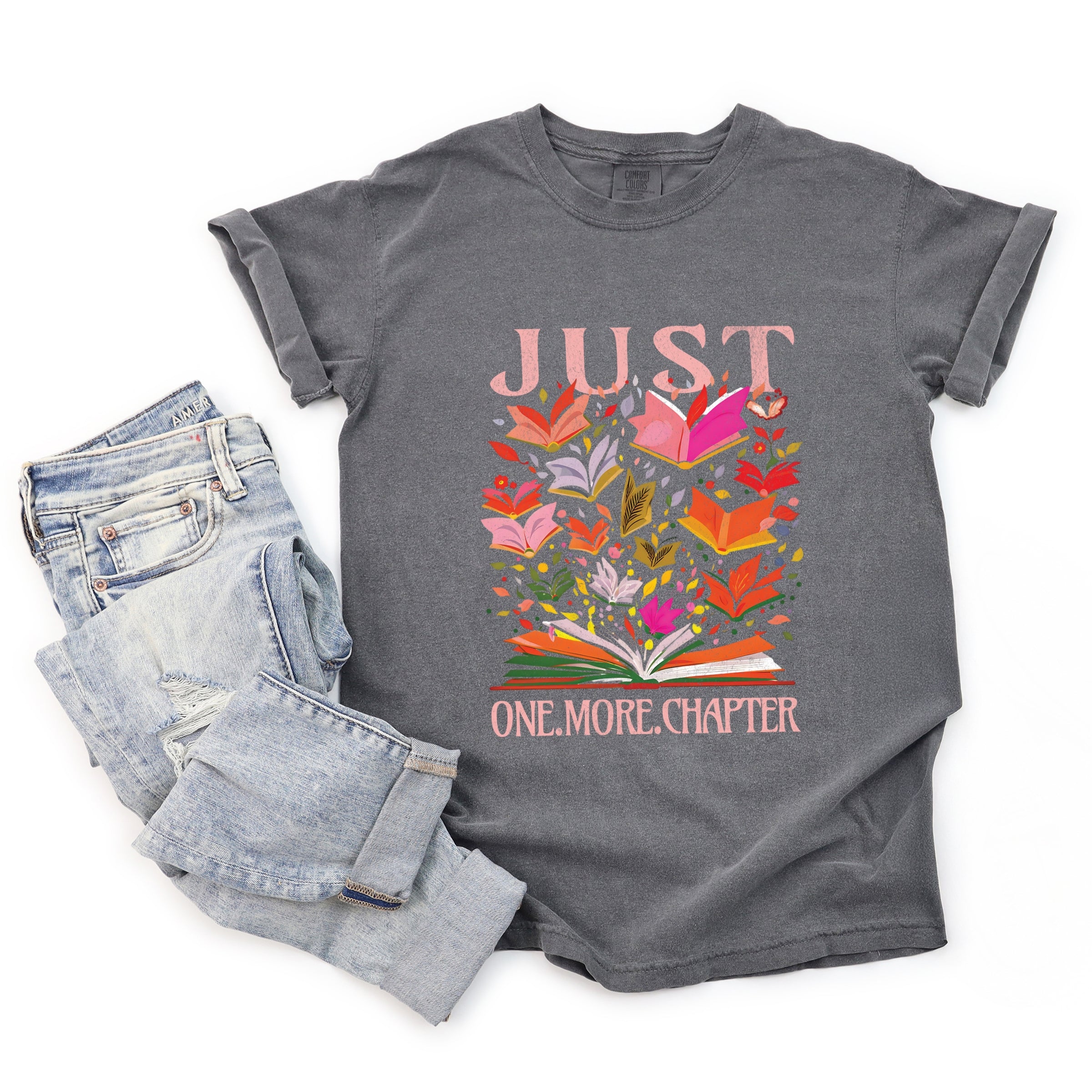 Just One More Chapter Books - Women's Garment Dyed Graphic T-Shirt