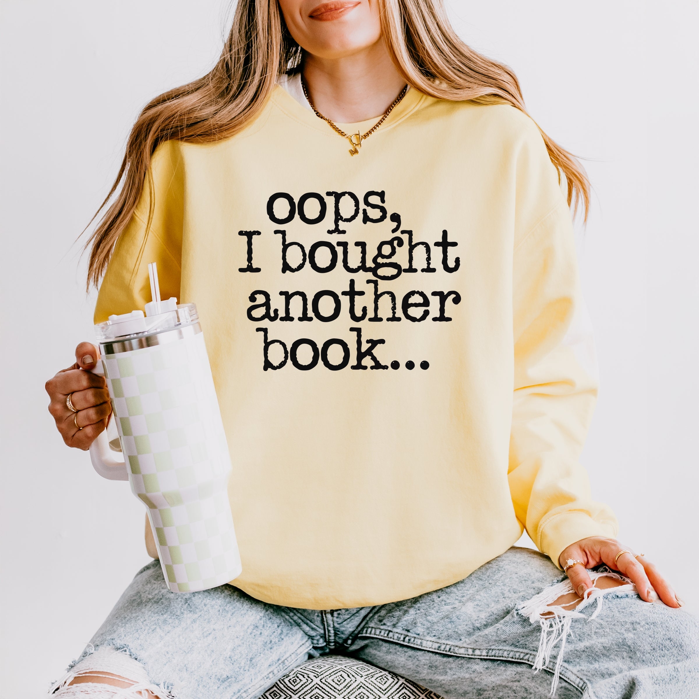 Oops I Bought Another Book - Women's Lightweight Garment Dyed Sweatshirt